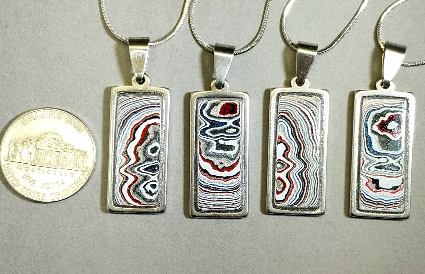 Reserved for Lilli Only, Fordite Rectangle Necklaces