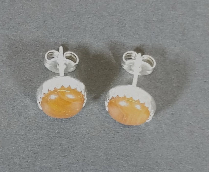 Lake Superior Agate Earrings in Sterling Silver