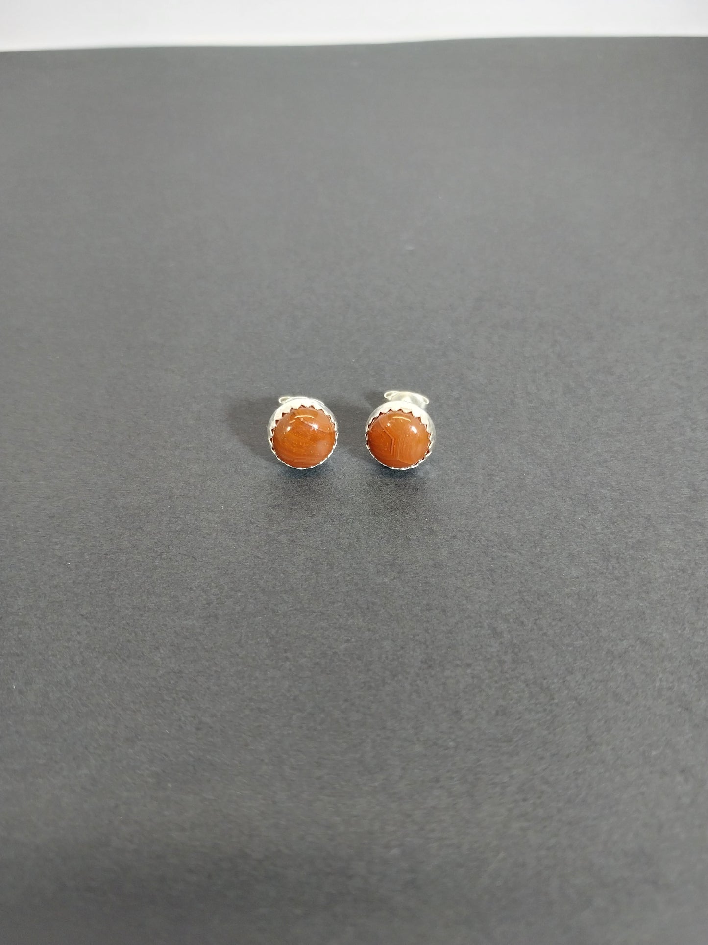 Lake Superior Agate Earrings in Sterling Silver