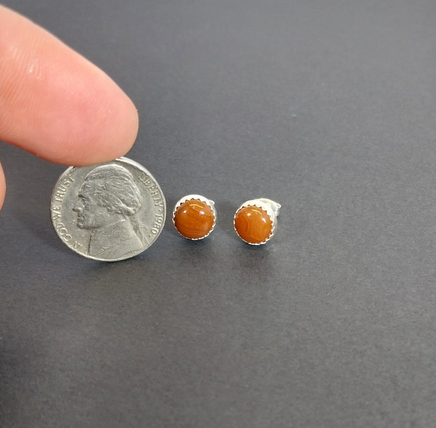 Lake Superior Agate Earrings in Sterling Silver