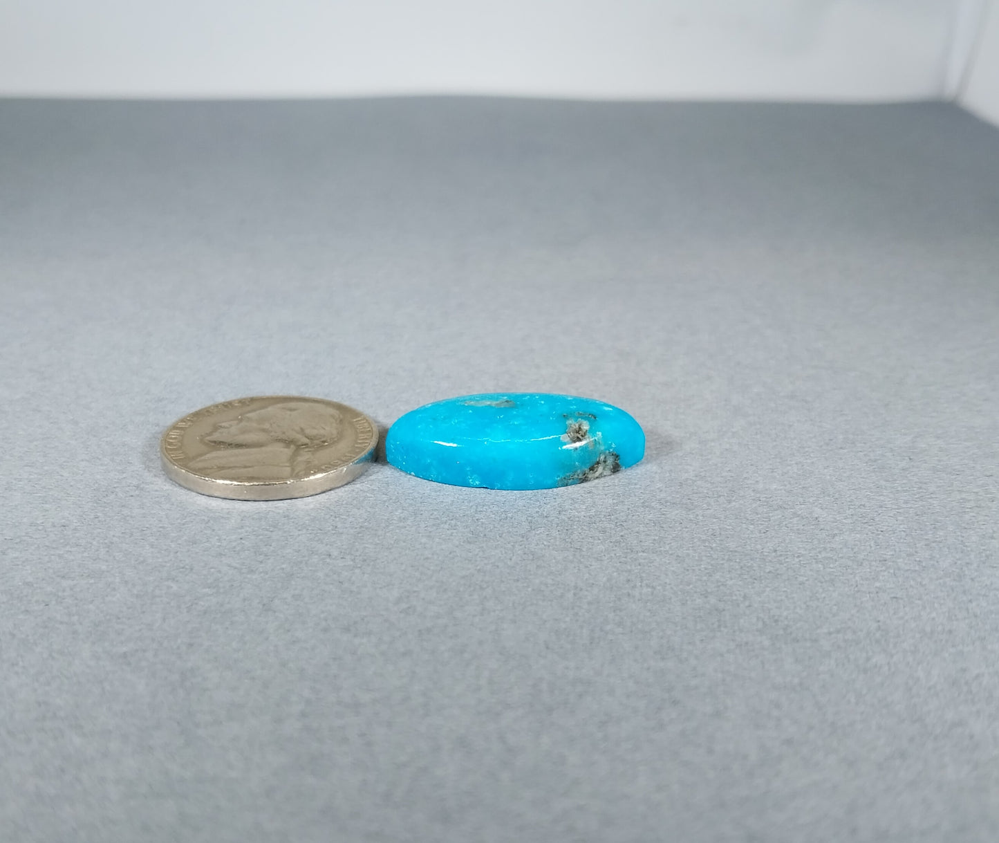 Turquoise Cabochon, Kingman AZ turquoise, Bright Blue and Black Turquoise, Marquise Teardrop