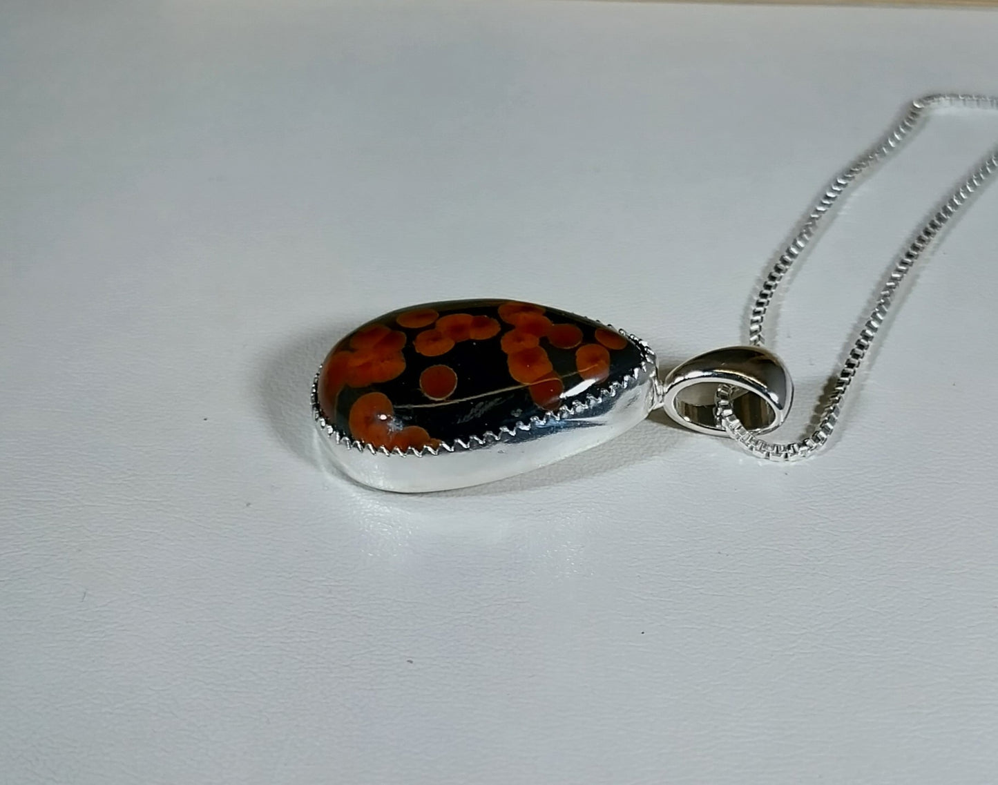 Peanut Obsidian Necklace, Solid Silver, USA Handmade in Wisconsin, Obsidian Necklace