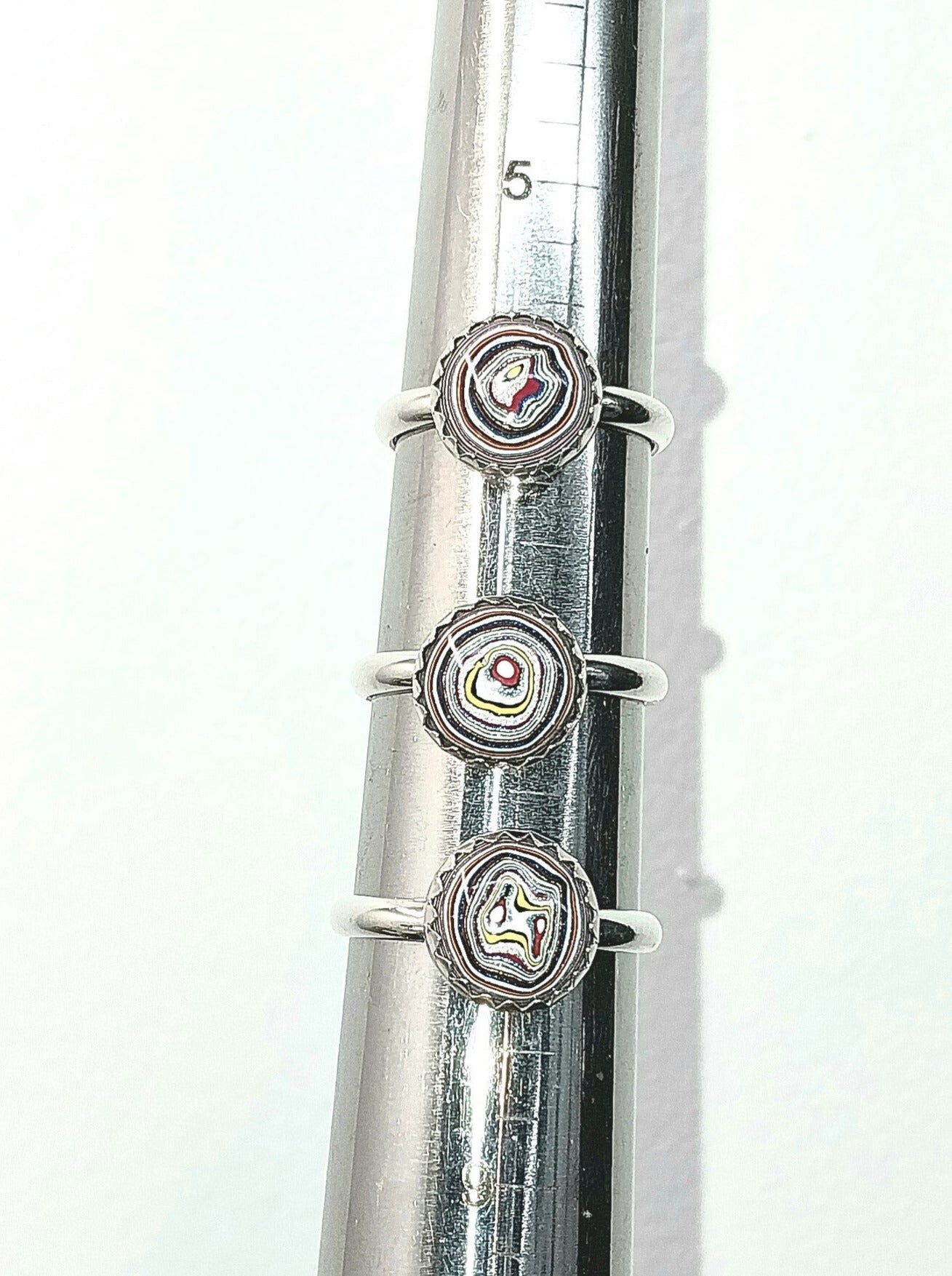 Fordite Ring, Choose Your Size, Solid Silver, Handmade By Me, Fordite Ring Size 6, Fordite Ring Size 7, Fordite Ring Size 8