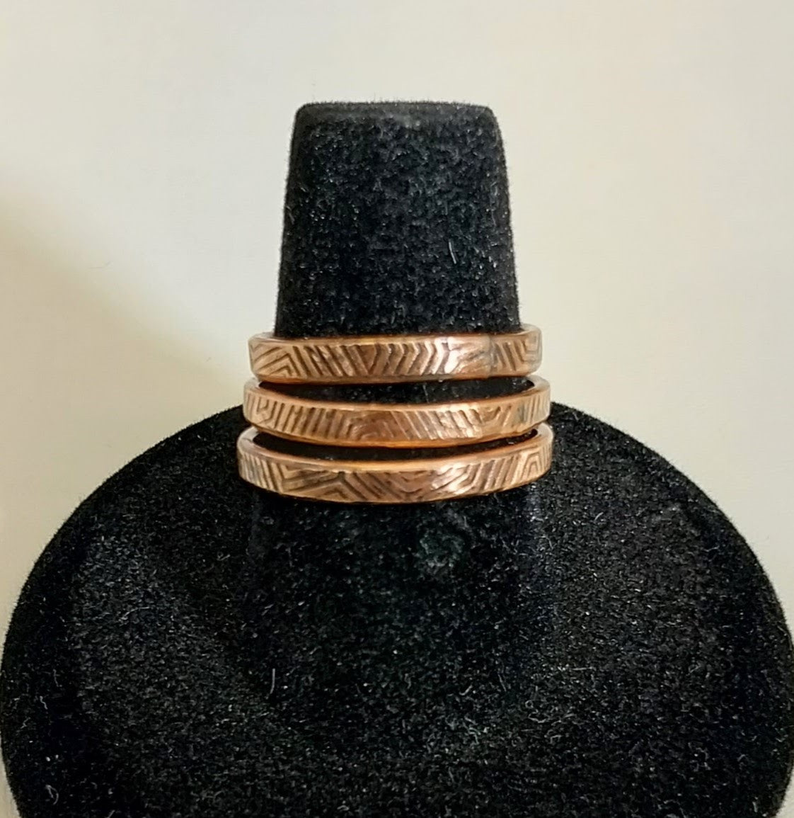 Stackable Hammered Copper Rings, Textured and Antiqued, Pick your Size, W/O