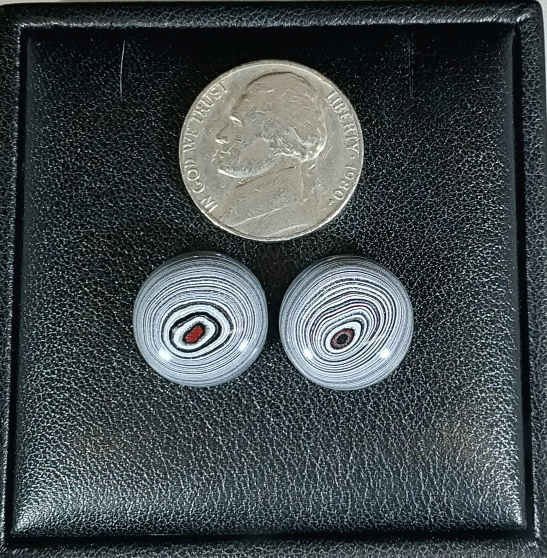 Fordite Cabochon Set Domed Rounds, Michigan Fordite