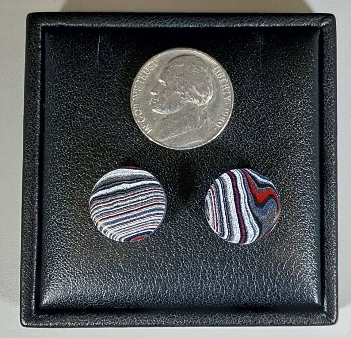 Fordite Cabochon Set Domed Rounds, Michigan Fordite