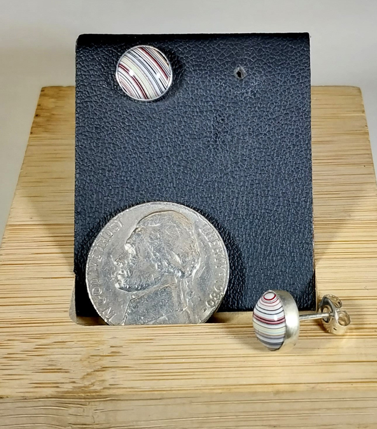 Fordite Earring, Solid Sterling Fordite Stud Earring Set