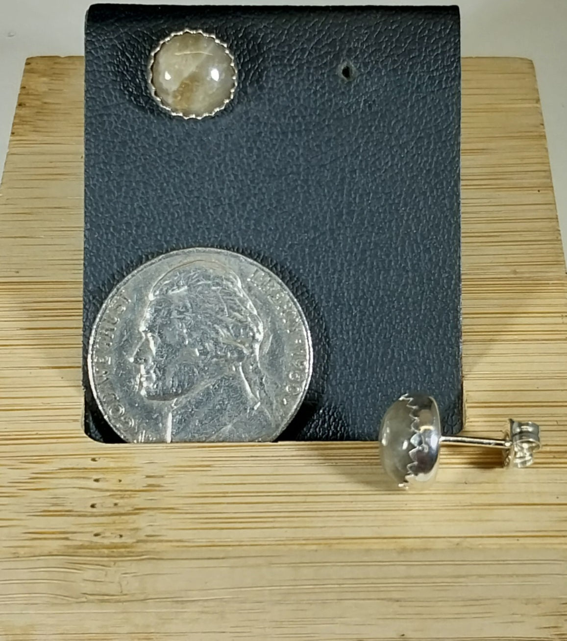 Petoskey Stone Earrings, Petoskey Studs, W/O