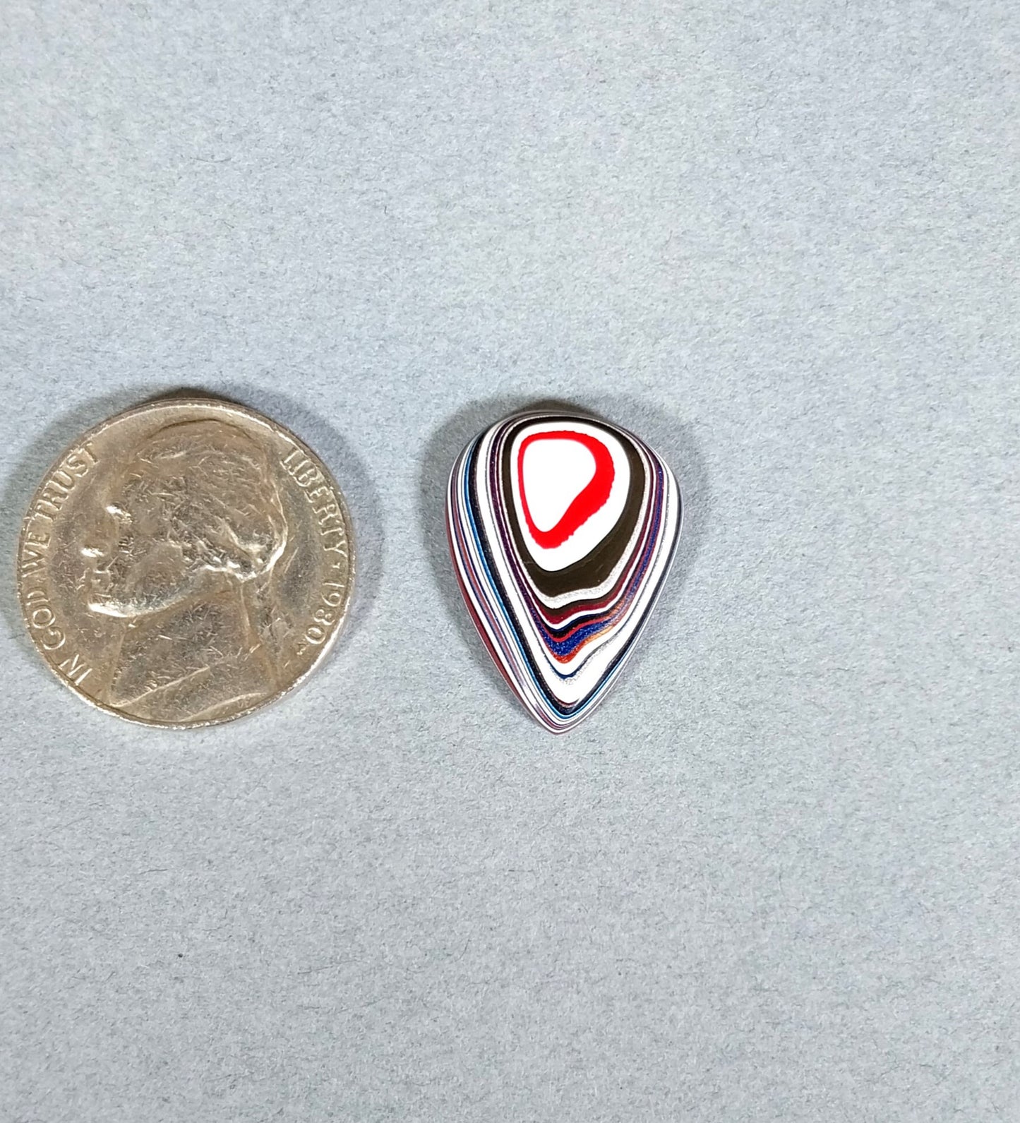 Fordite Cabochon Thin Shield Shape Freightliner Fordite EB107