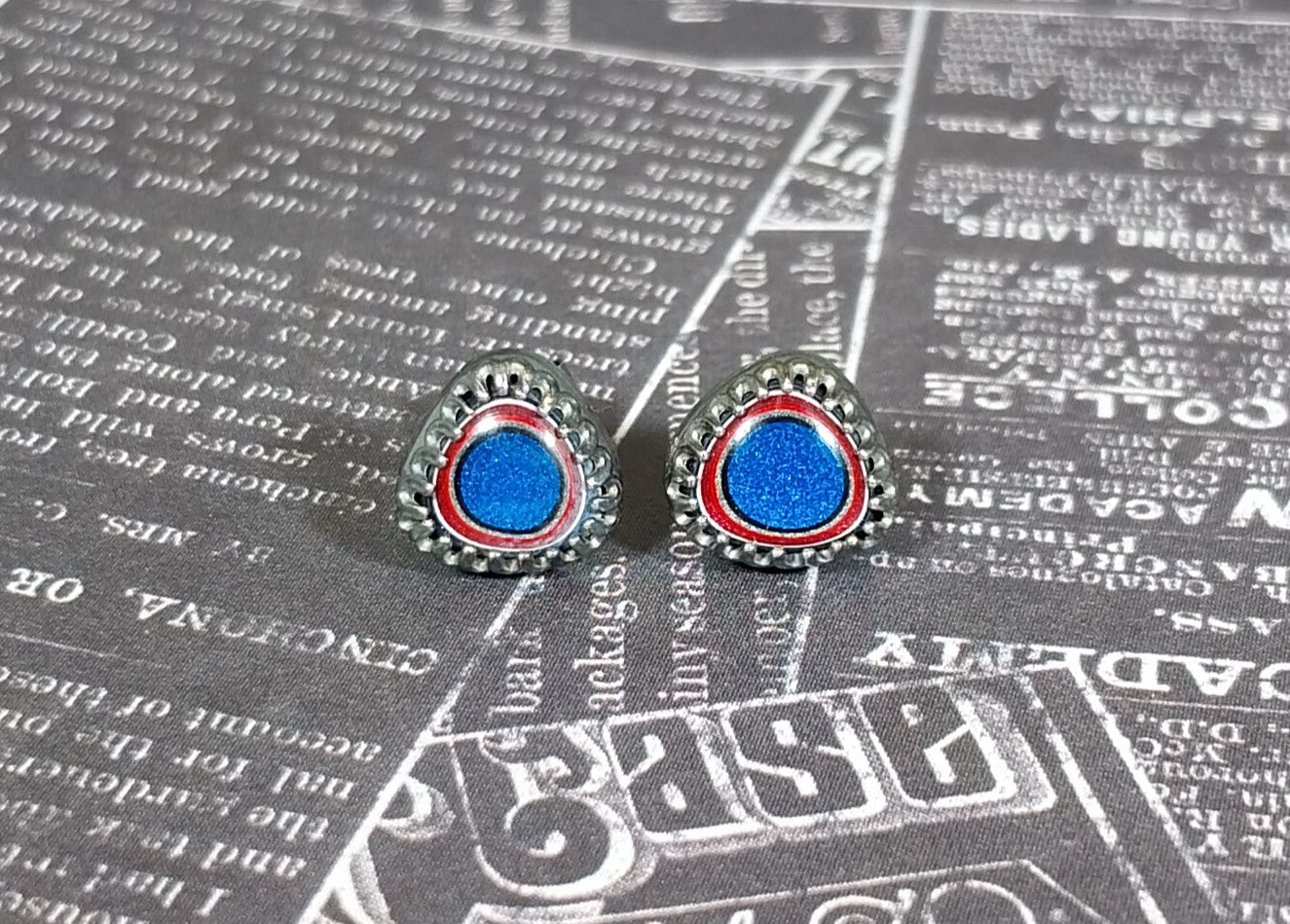Antiqued Fordite Sterling Silver Studs Fordite Earrings