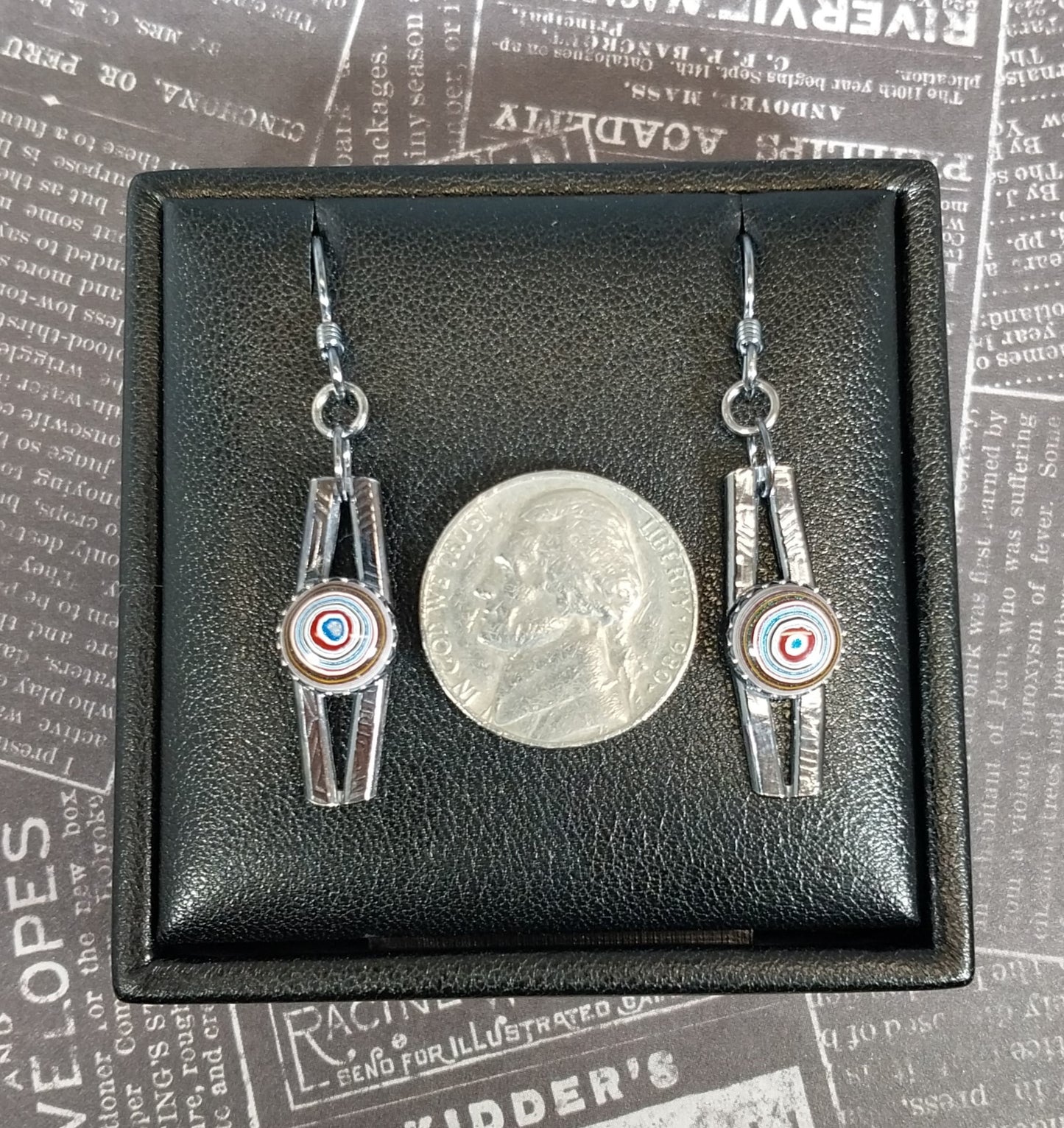 Fordite Sterling Silver Earrings New Design, Fordite Earrings