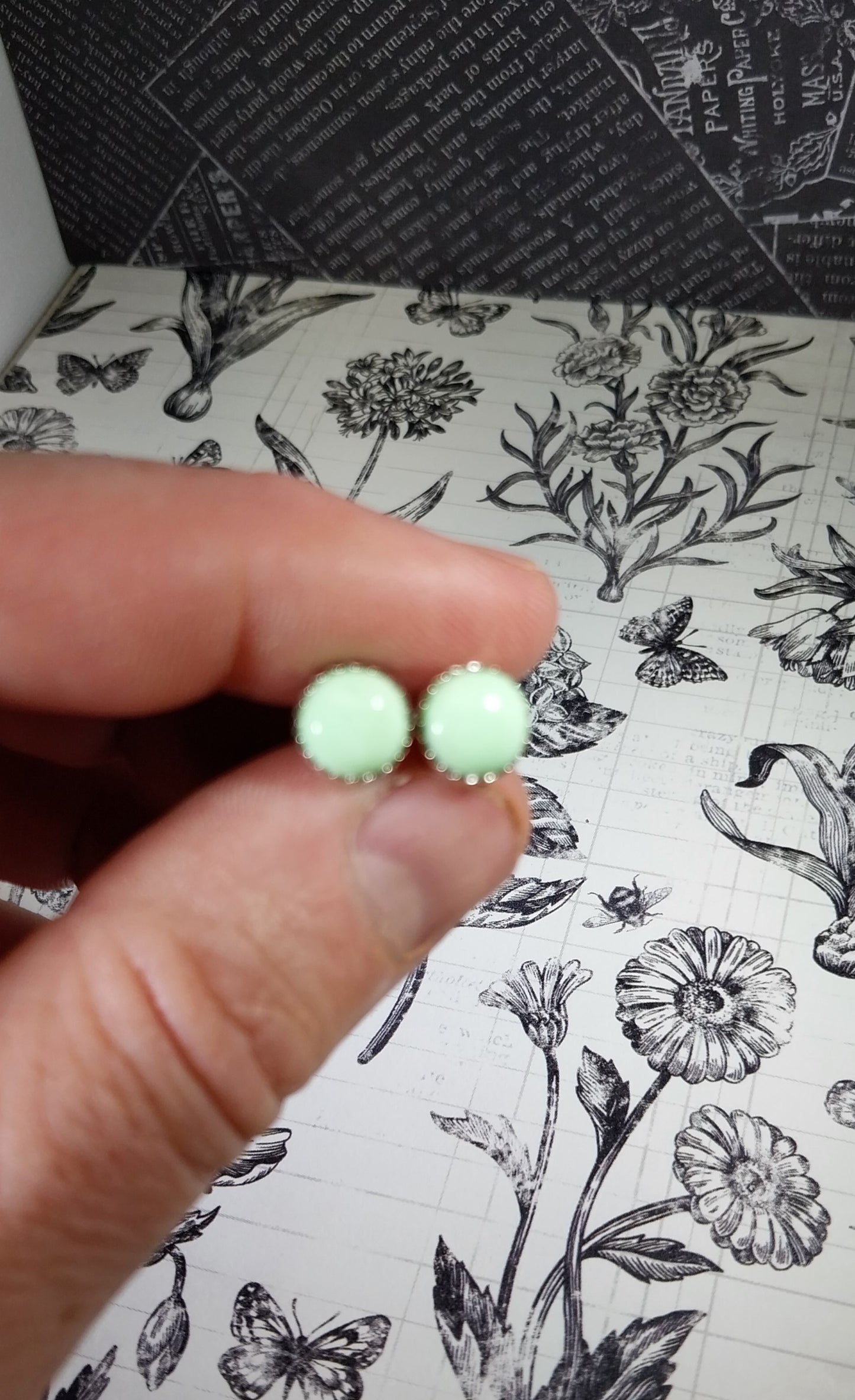 Chrysoprase Earrings, Natural Lime Green Color, in Sterling Silver