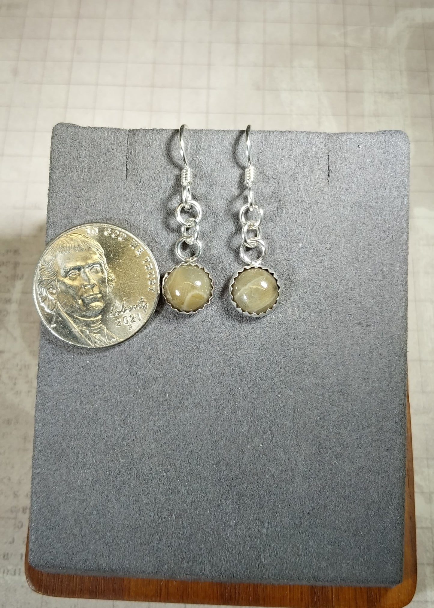 Petoskey Stones Earring, Solid Silver
