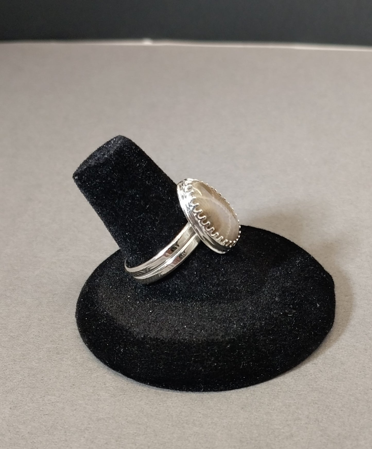 Petoskey Stone Ring, Size 7 Adjustable Michigan Petoskey Stone