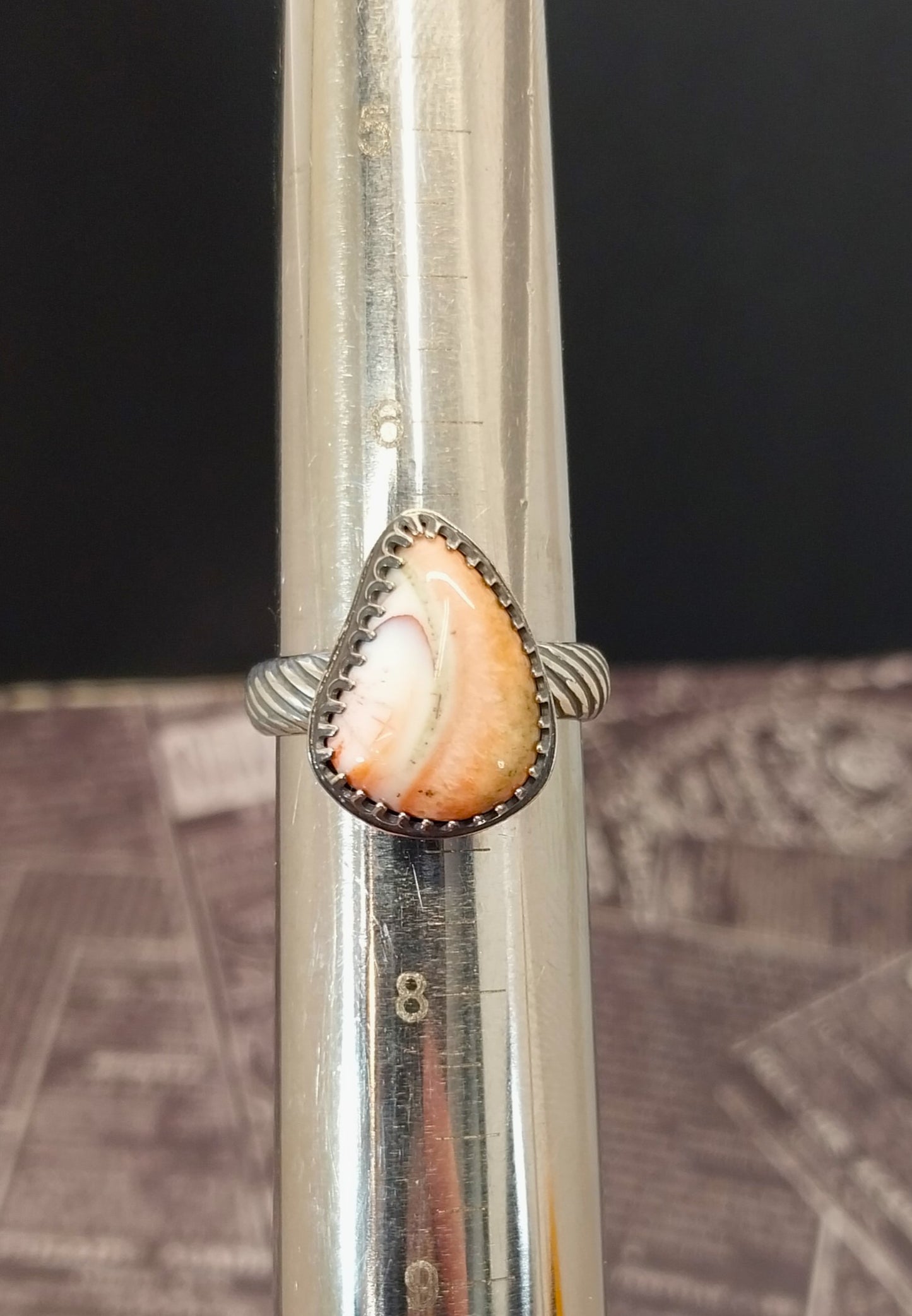 Thomsonite Ring Size 7 in Antiqued Silver