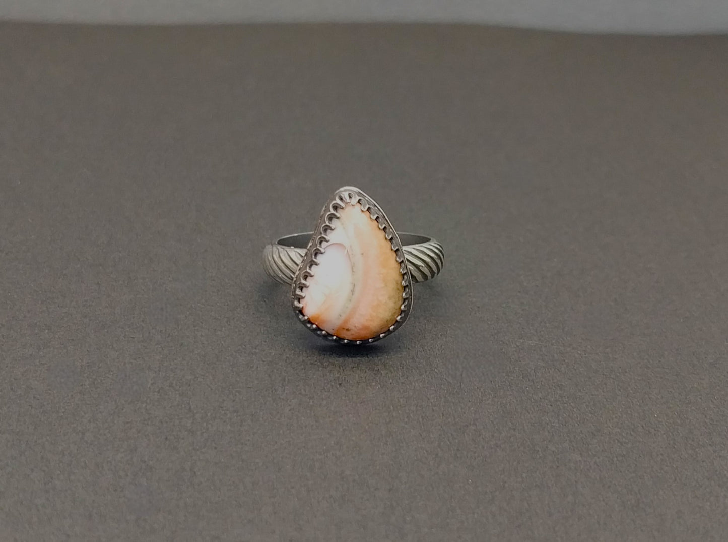 Thomsonite Ring Size 7 in Antiqued Silver