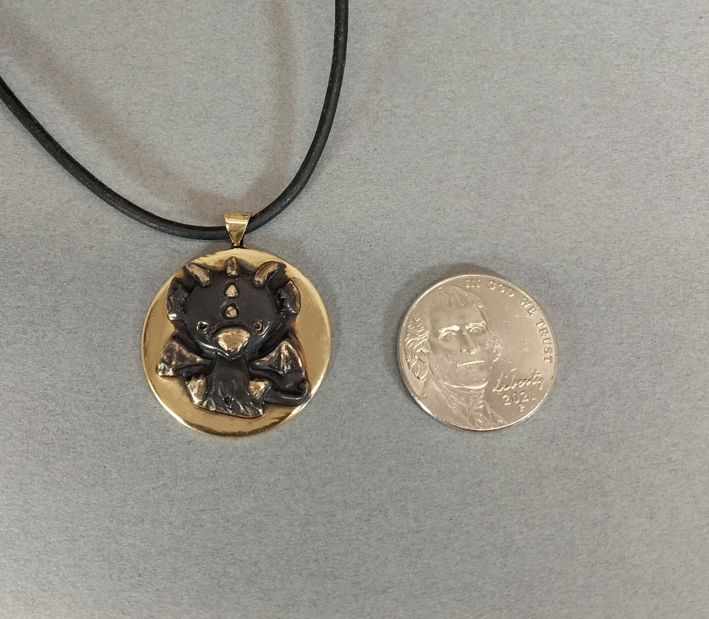 Baby Dragon Necklace in Bronze and Brass W/O