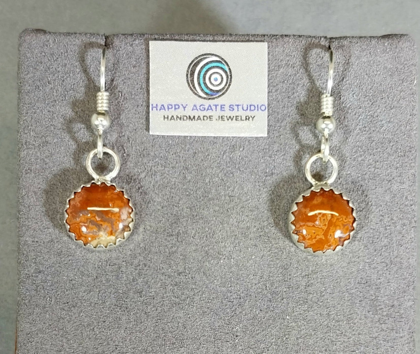 Teepee Canyon South Dakota Agate Earrings in Sterling Silver
