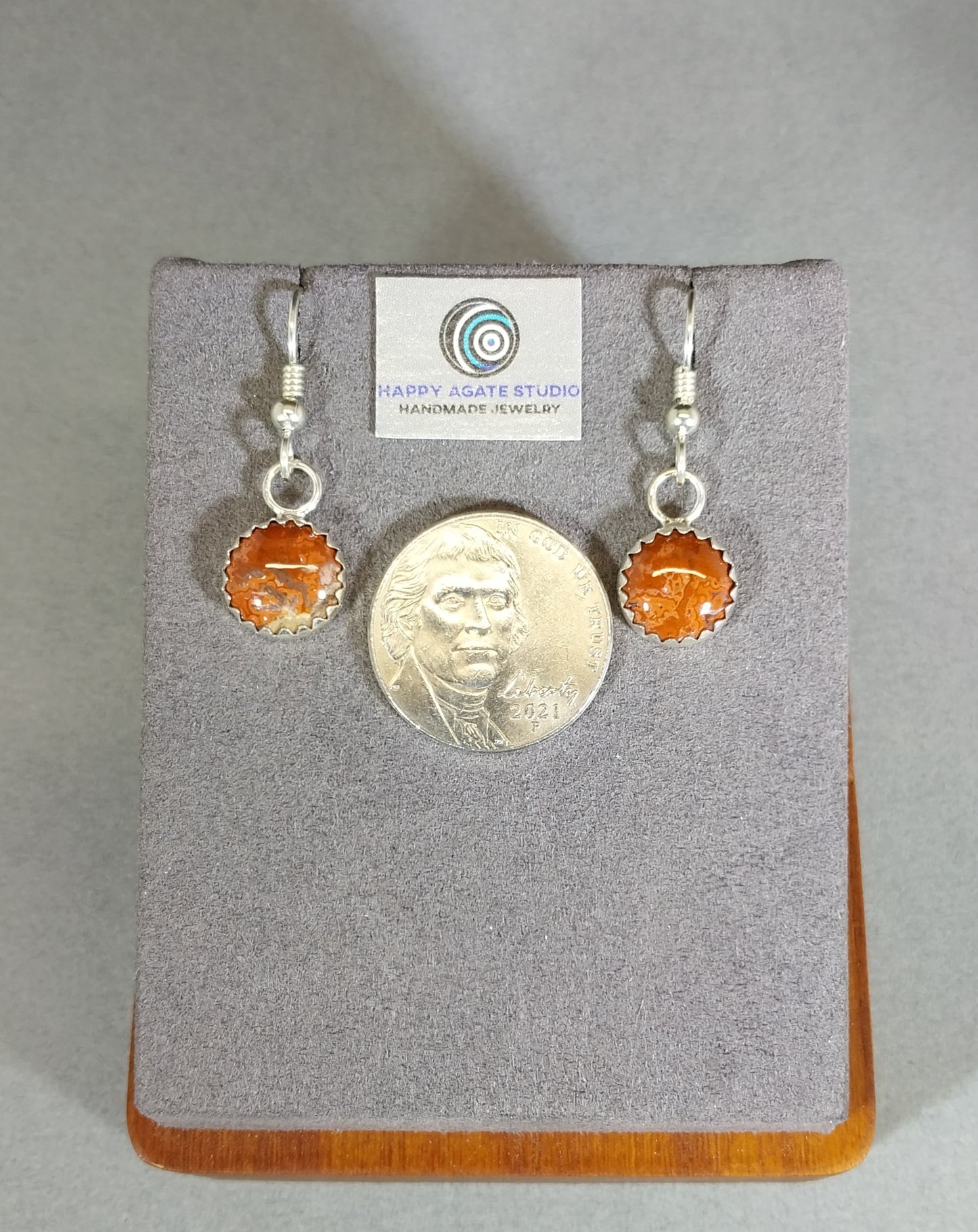 Teepee Canyon South Dakota Agate Earrings in Sterling Silver
