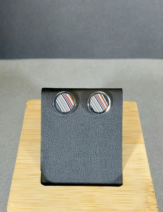 Fordite Earring Inlay in Stainless Steel, EB59