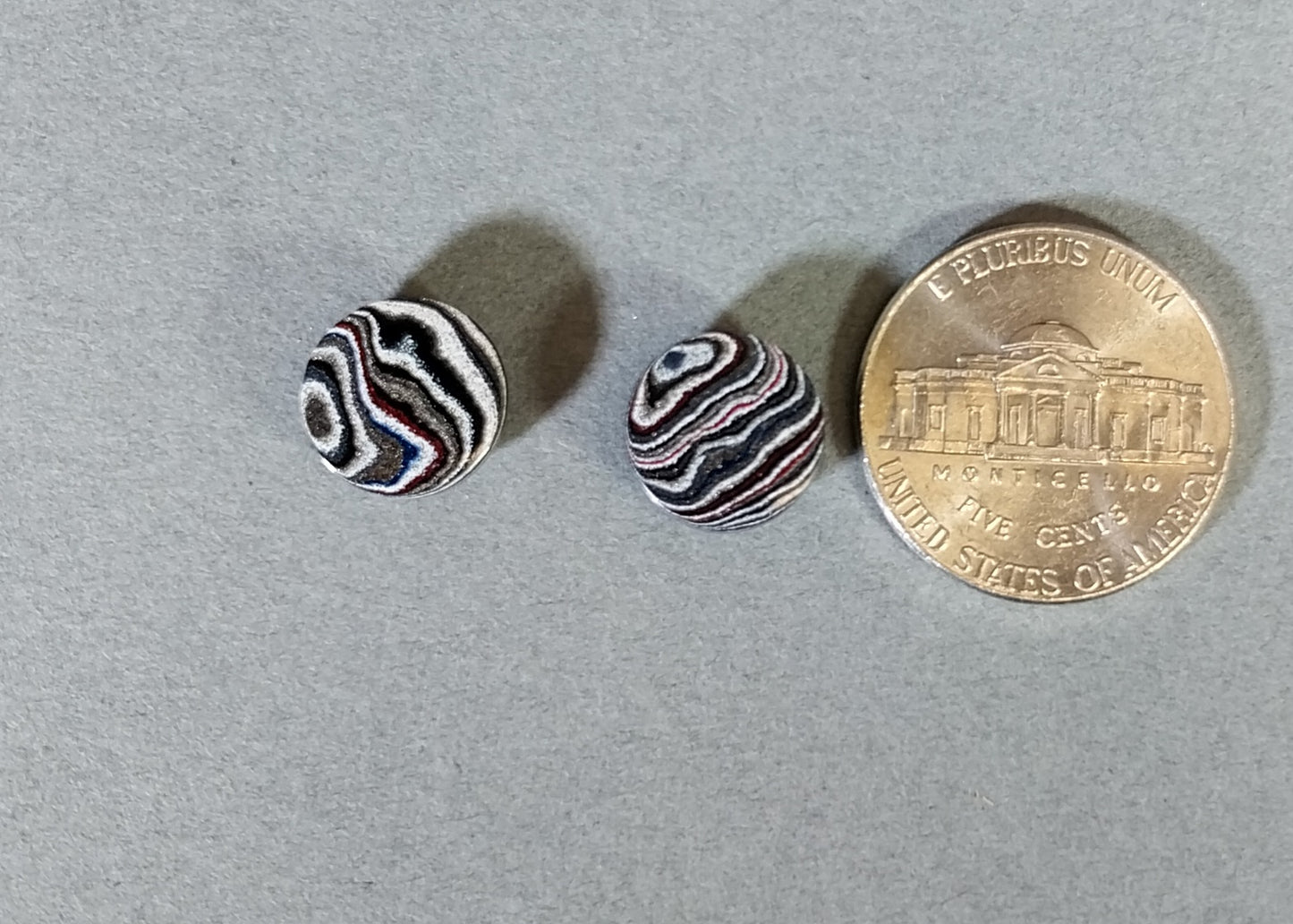 Fordite Cabochon Set Michigan Fordite Pair, SMALL Cabochons EB72