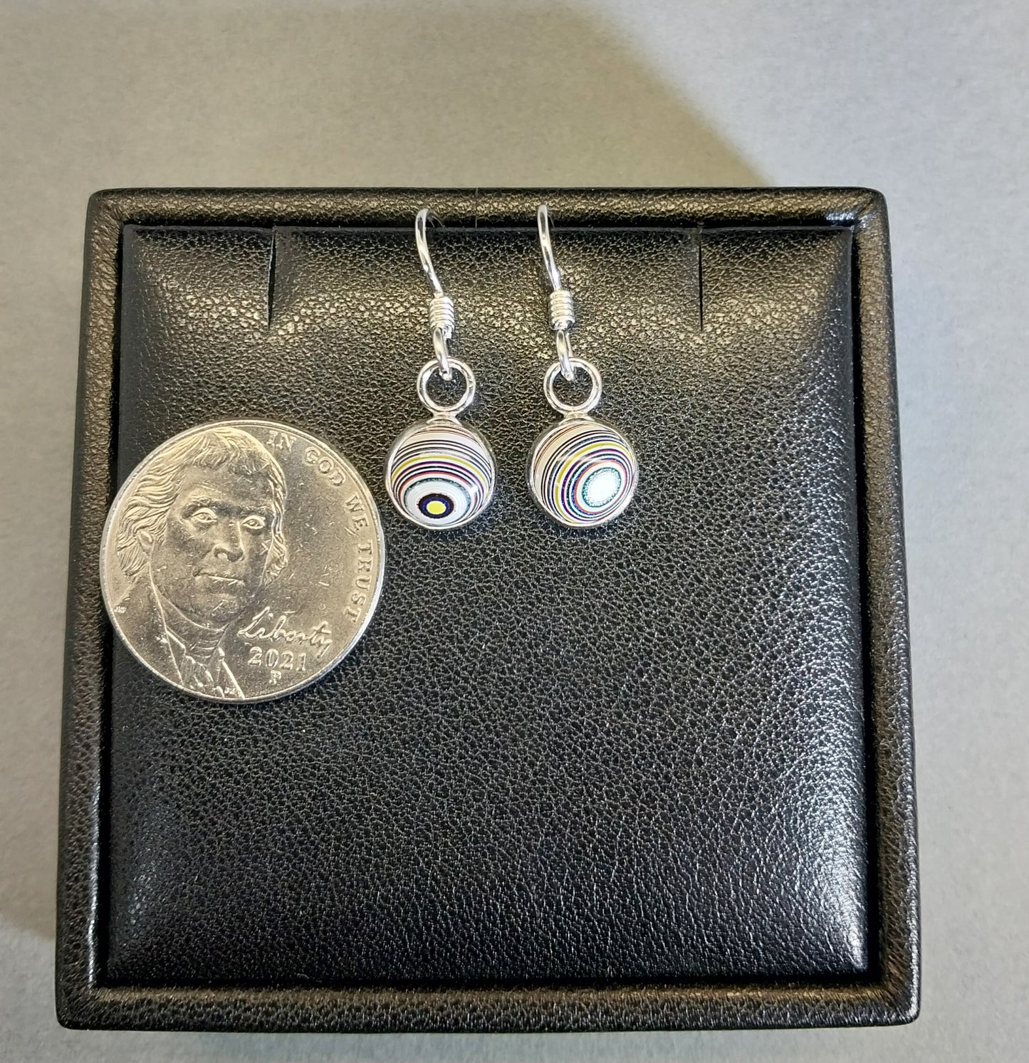 Fordite Earring, Solid Sterling Silver, Freightliner Semi Truck Earrings