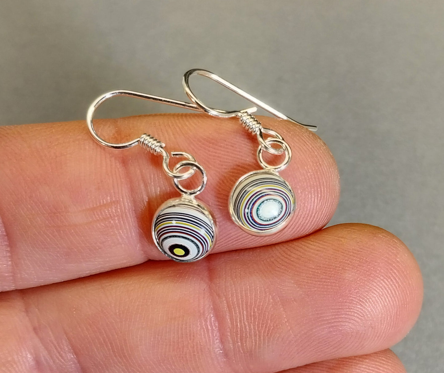 Fordite Earring, Solid Sterling Silver, Freightliner Semi Truck Earrings