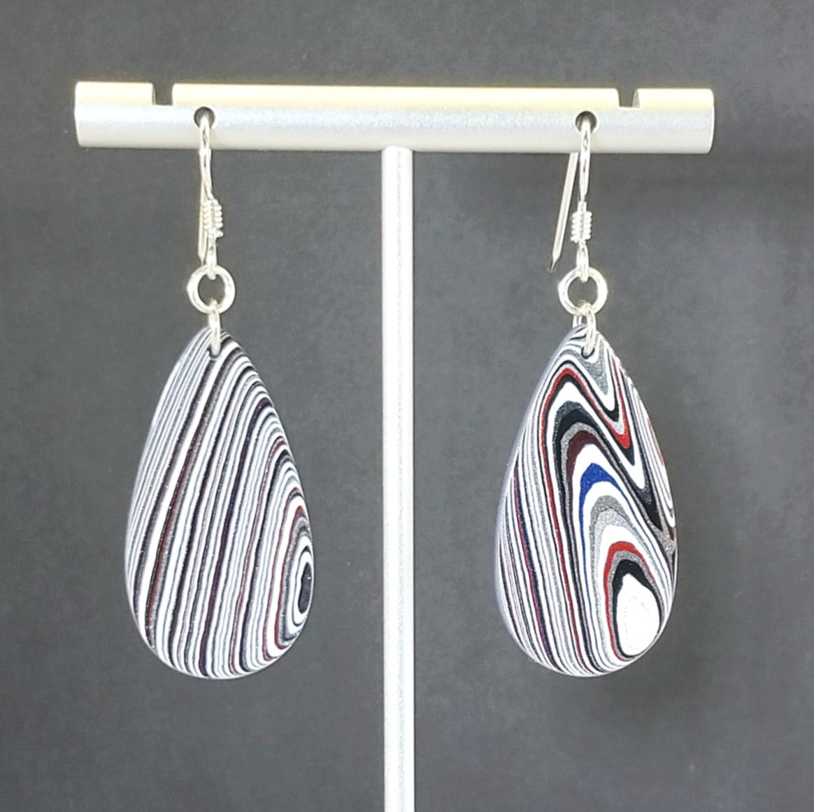 Fordite Earrings Oversize Set Sterling Ear Wires