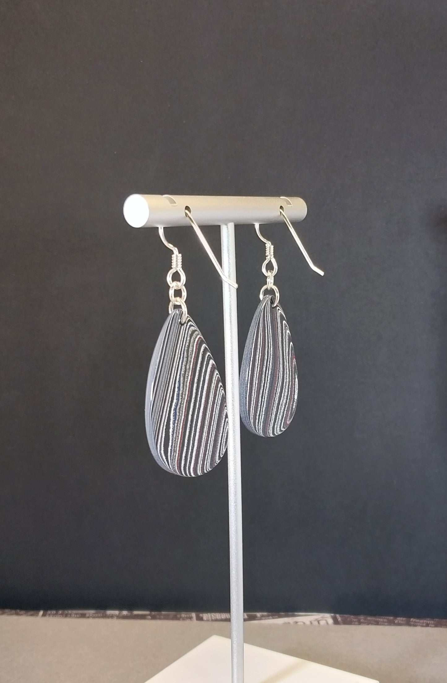 Fordite Earrings Oversize Set Sterling Ear Wires