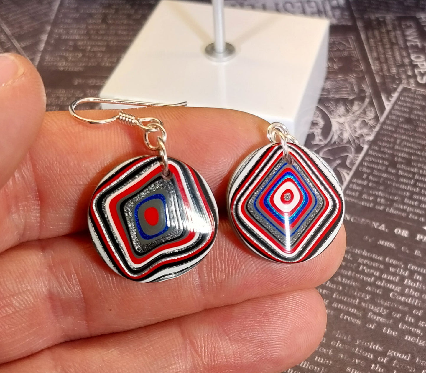 Fordite Earrings Made with Ohio Motor Agate