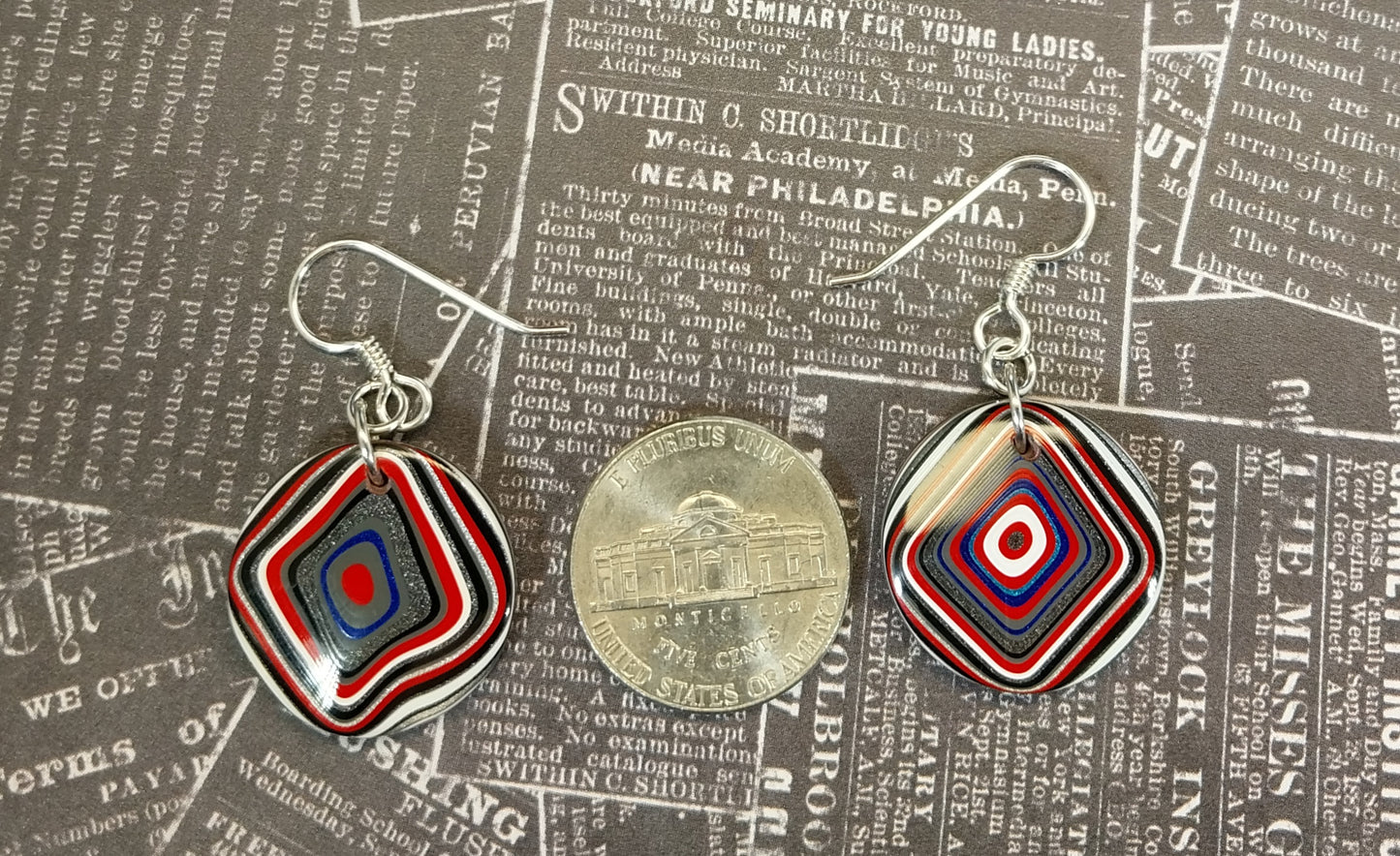 Fordite Earrings Made with Ohio Motor Agate