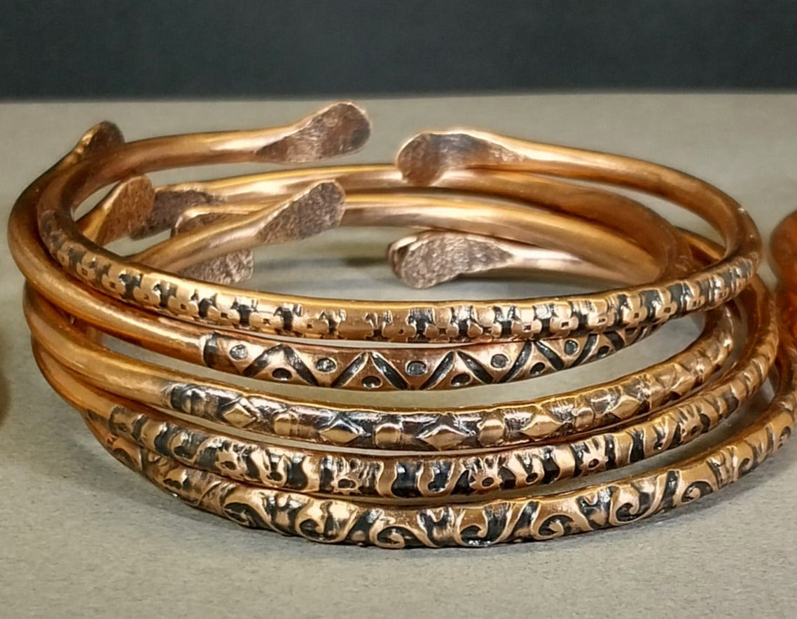 Copper Bracelet, Antiqued, Choose Your Pattern, 3+ mm, Pure Copper, Copper Cuff, W/O (Copy) (Copy)