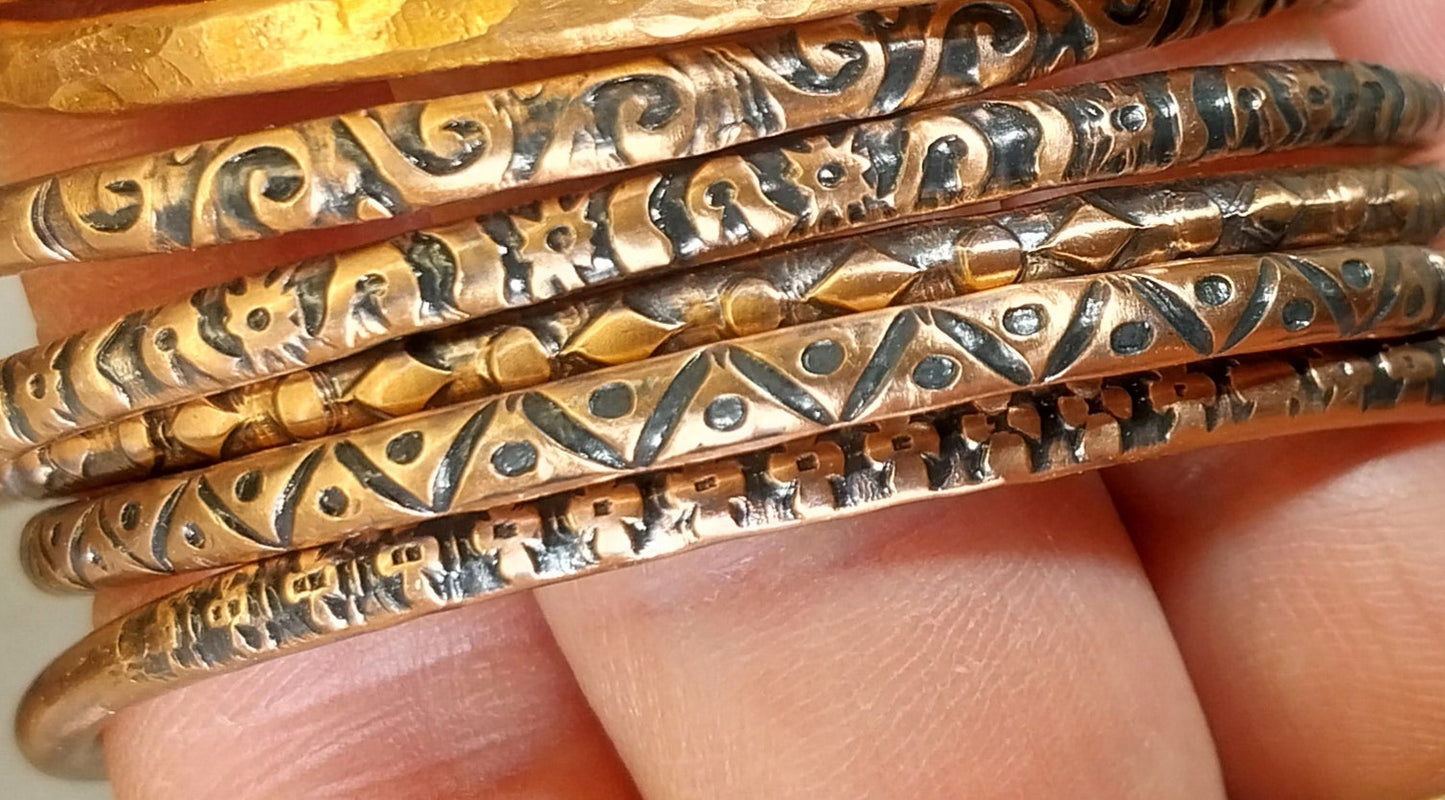 Copper Bracelet, Antiqued, Choose Your Pattern, 3+ mm, Pure Copper, Copper Cuff, W/O (Copy) (Copy)