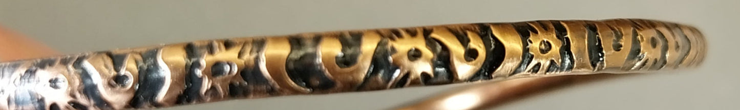 Copper Bracelet, Antiqued, Choose Your Pattern, 3+ mm, Pure Copper, Copper Cuff, W/O (Copy) (Copy)
