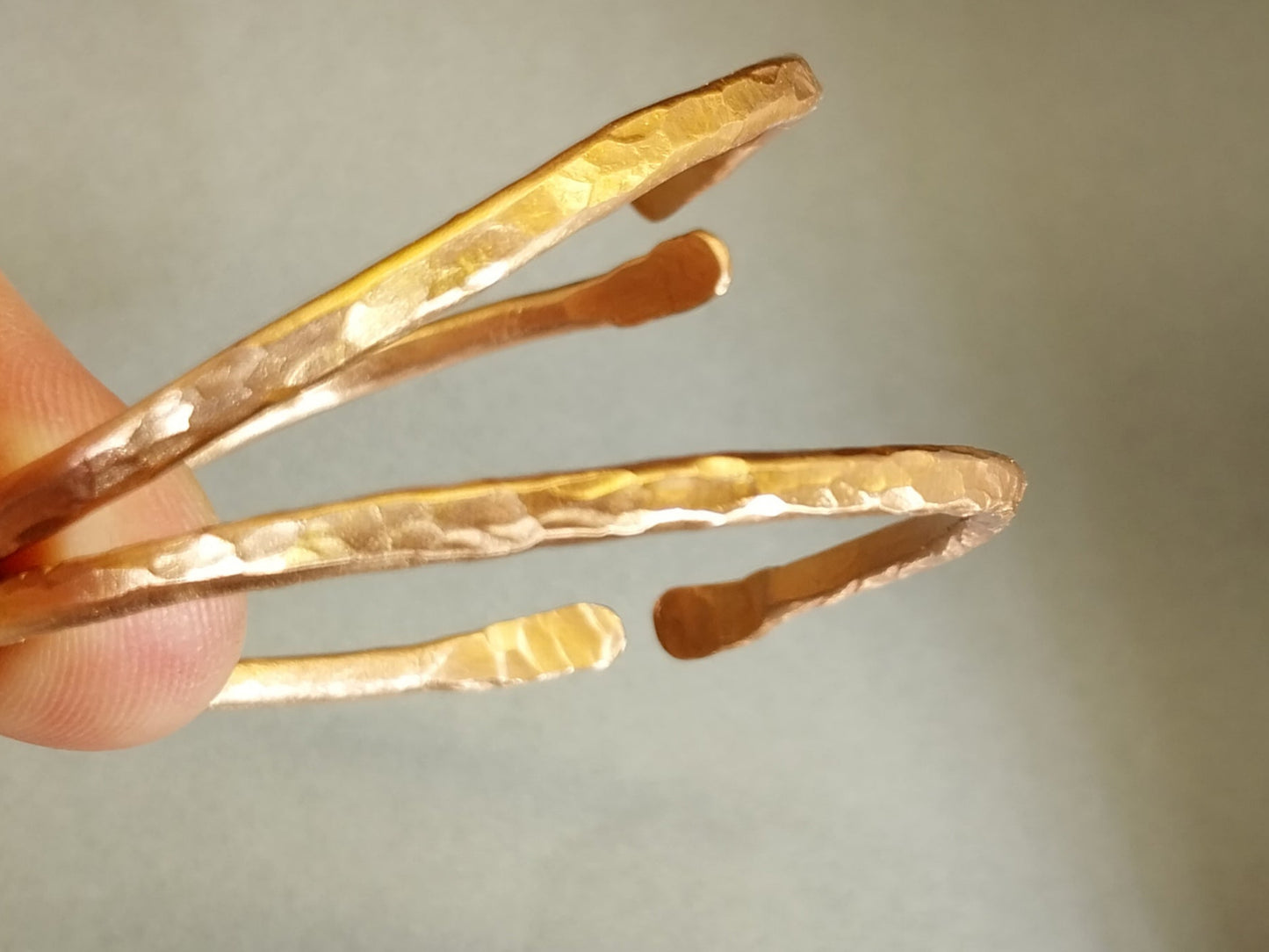 Hammered Copper Bracelet, 3+ mm, Pure Copper, Copper Cuff, W/O