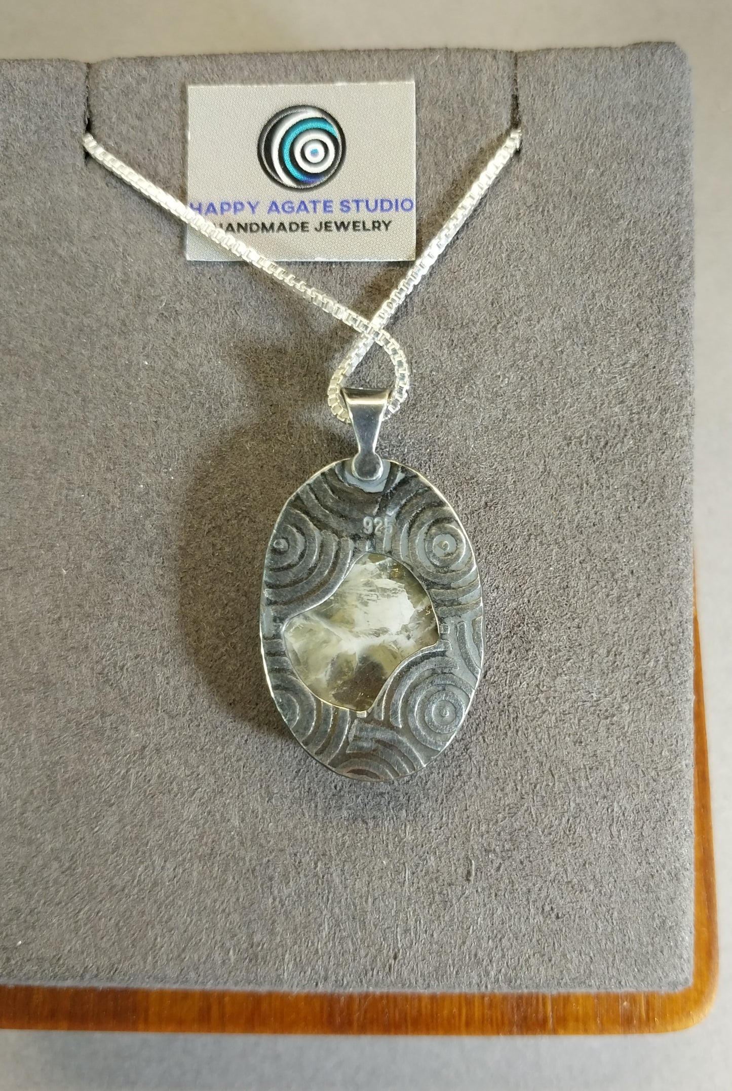 Lake Superior Agate Sterling Silver Necklace, Dendritic Agate