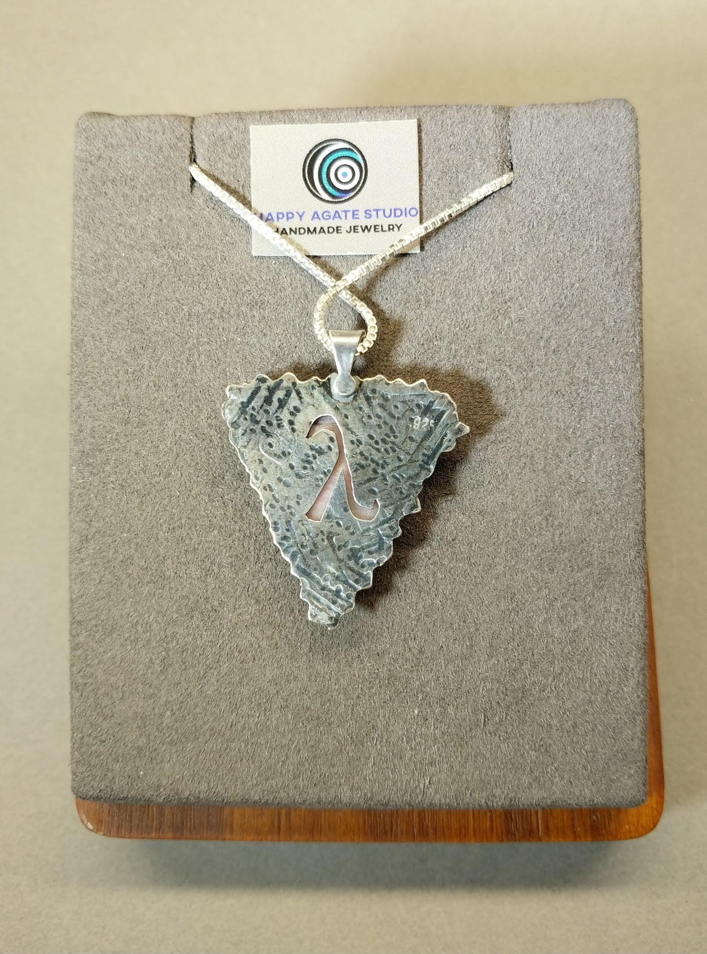 LGBTQ Pendant Necklace, California Pink Rhodonite Pendant, Lambda Pink Triangle Pride Gift