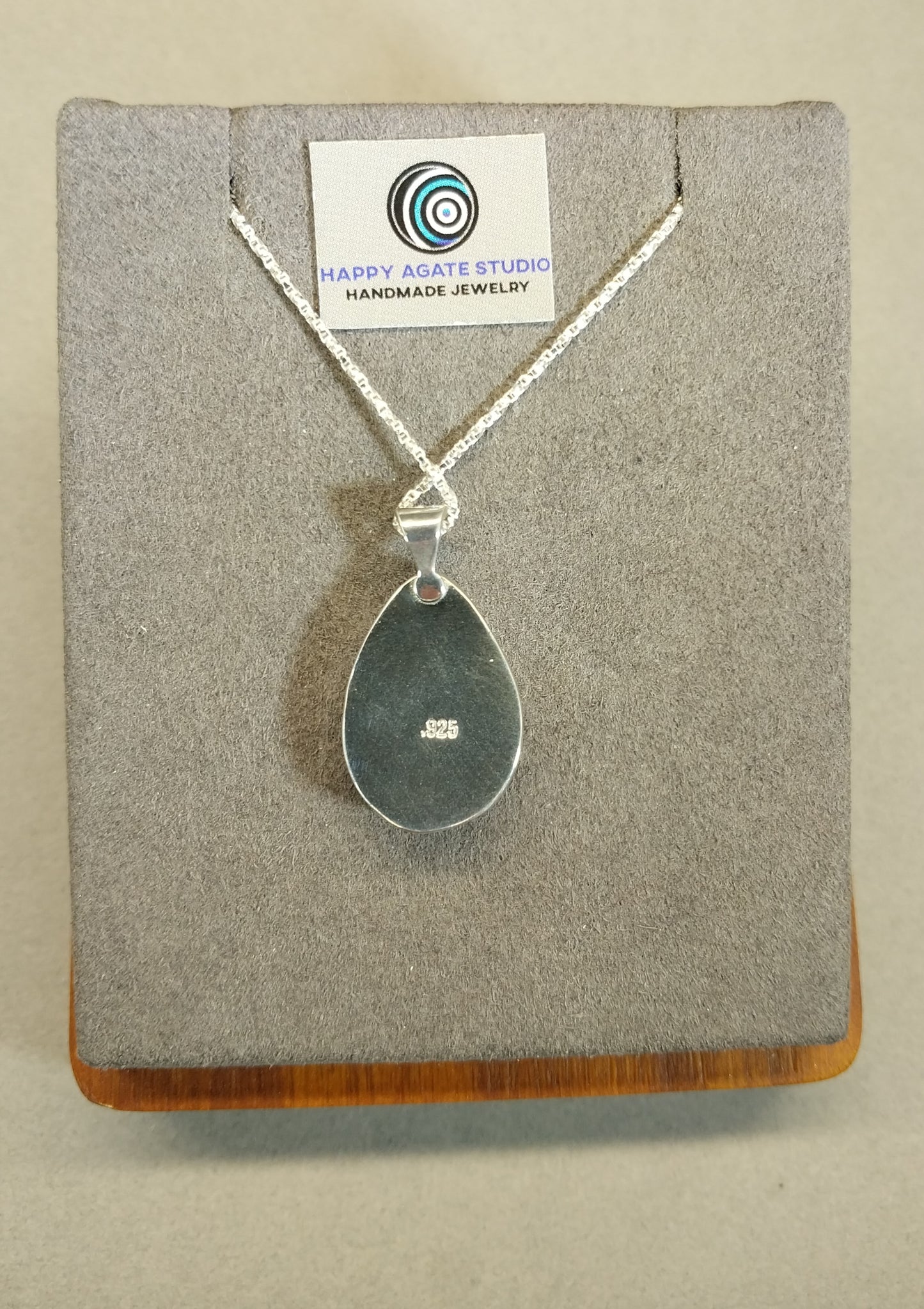 Corvettite Fordite Necklace in Sterling Silver
