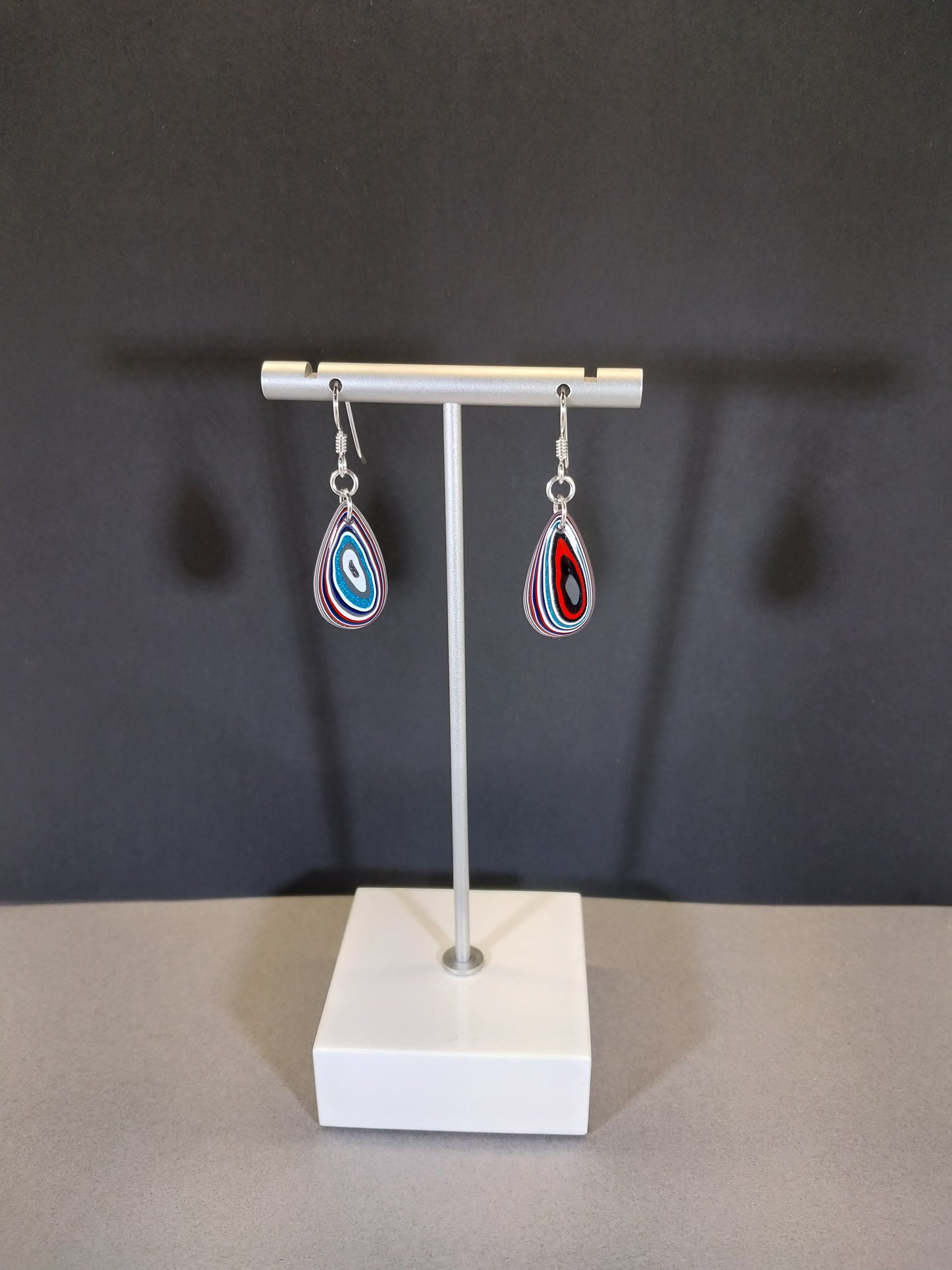 Premium Fordite Earrings With Silver Ear Wires