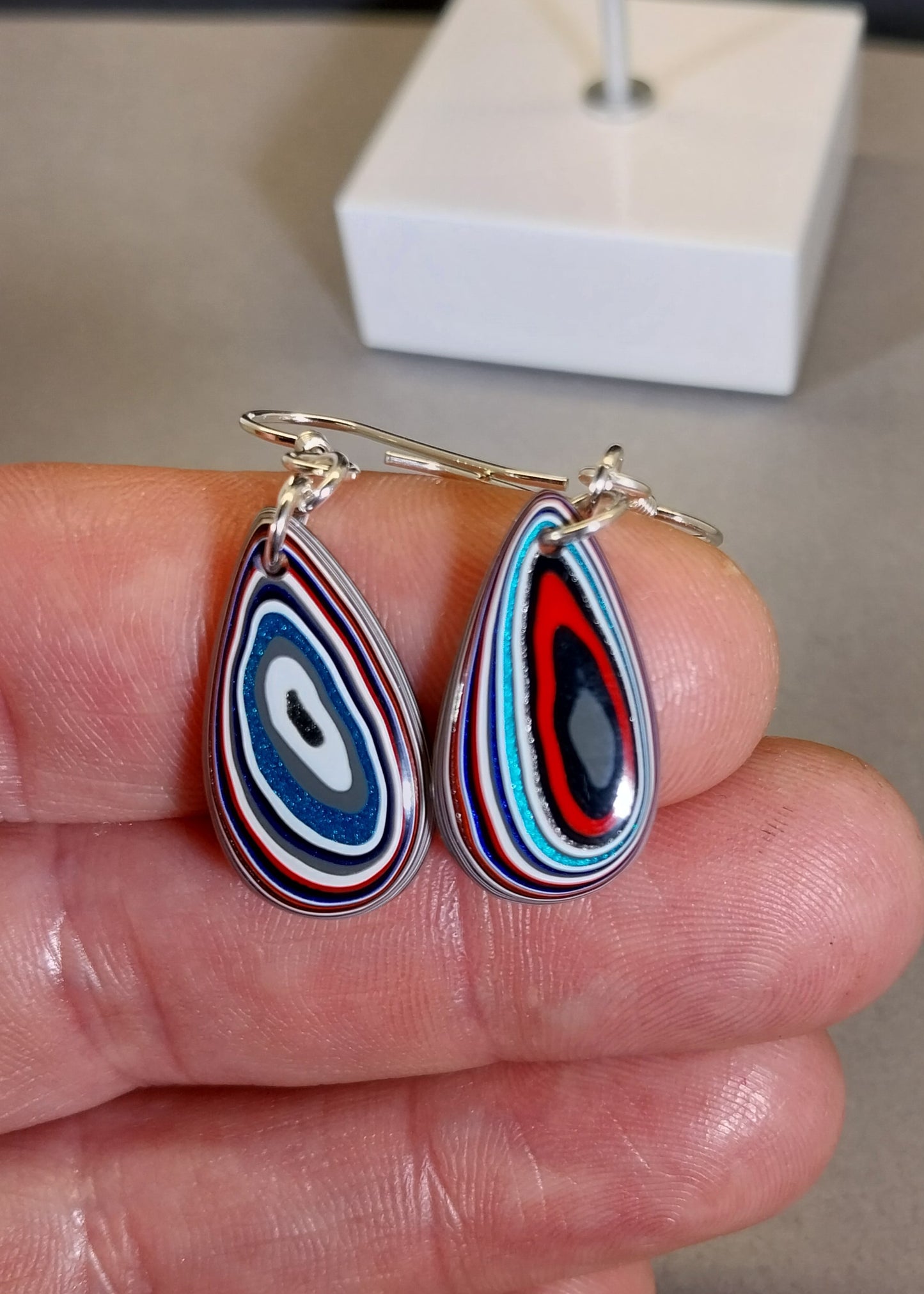 Premium Fordite Earrings With Silver Ear Wires