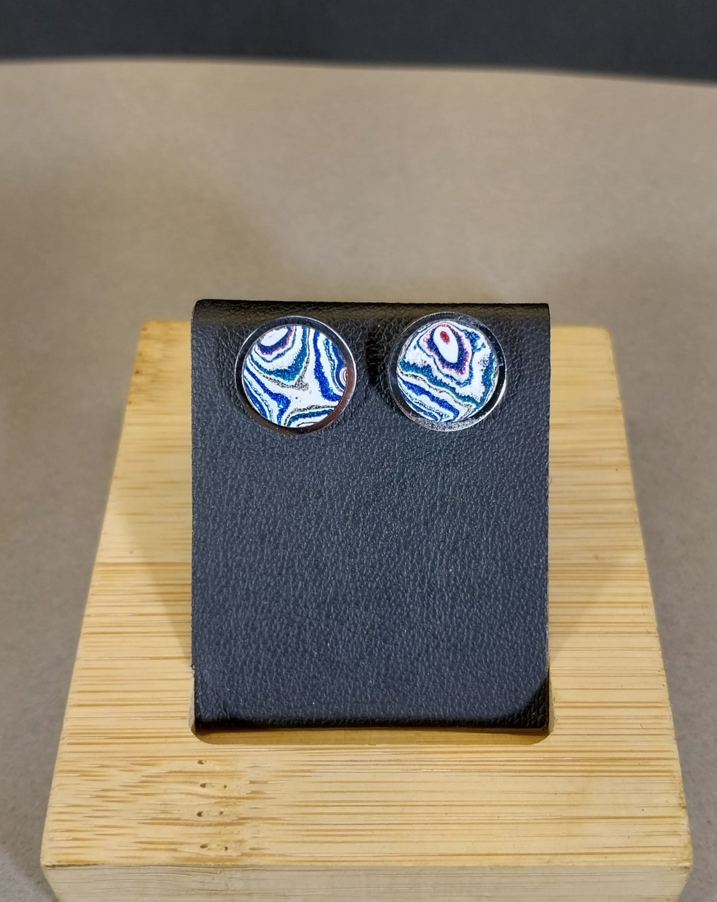 Fordite Earring in Stainless Steel, EB116