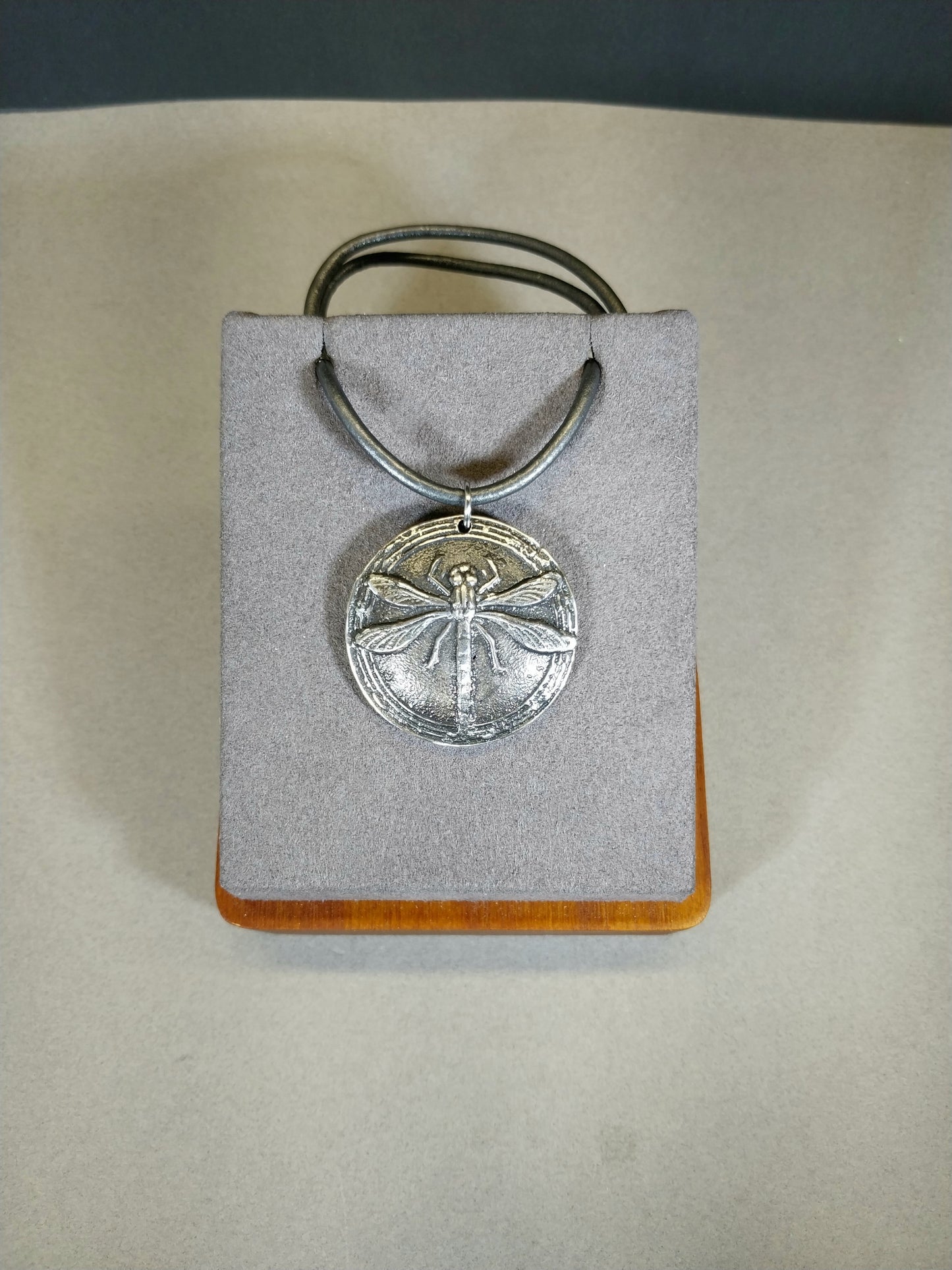 Dragonfly Necklace, Dragonfly Medallion, Hand Cast Pewter, Unique Nature Lover Gift for Women or Men, W/O W217