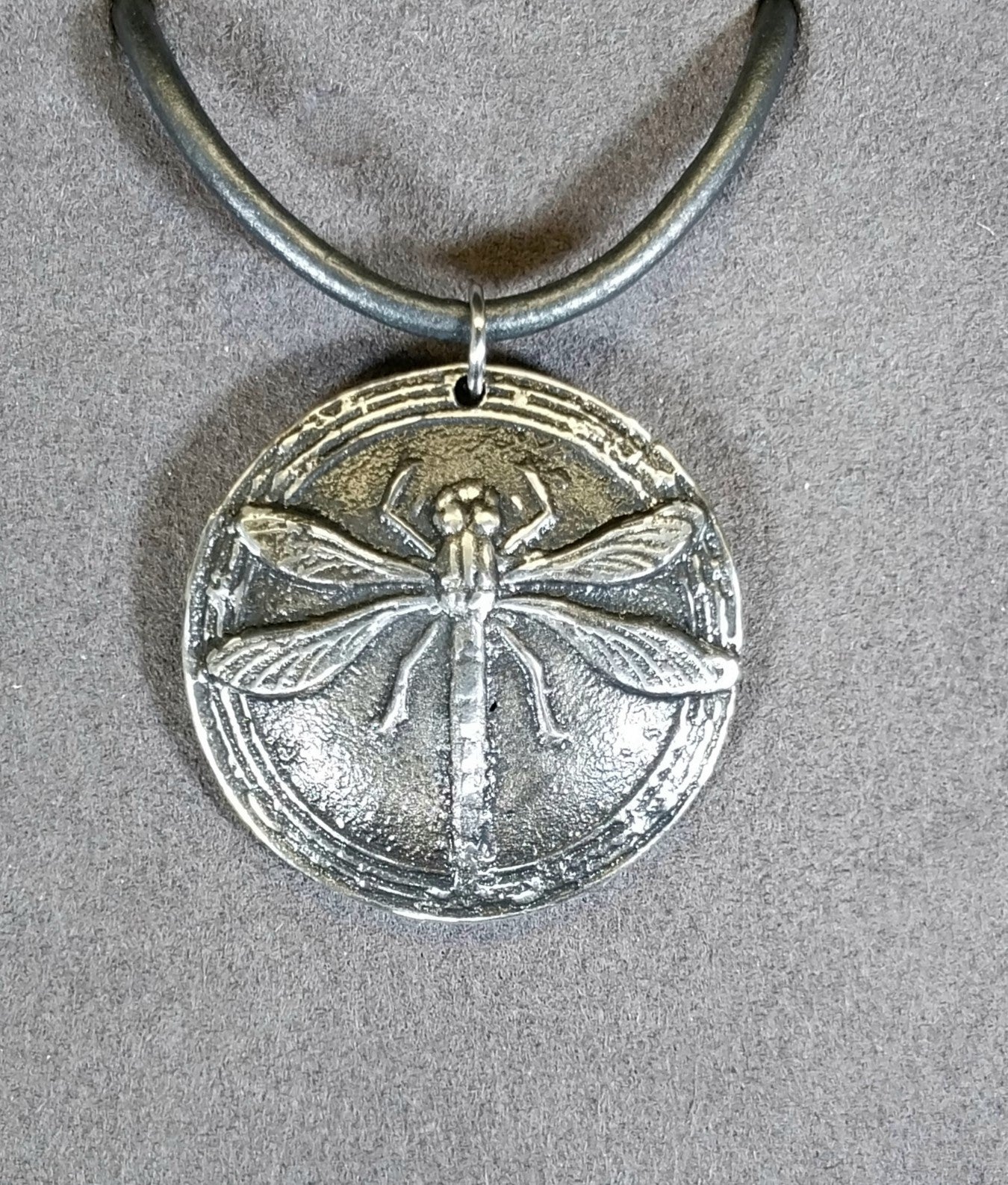 Dragonfly Necklace, Dragonfly Medallion, Hand Cast Pewter, Unique Nature Lover Gift for Women or Men, W/O W217