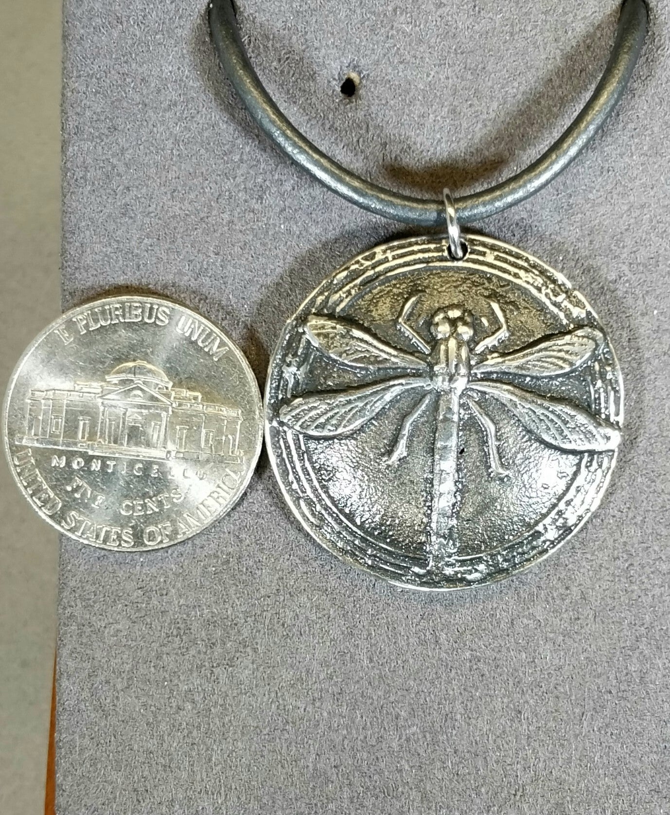 Dragonfly Necklace, Dragonfly Medallion, Hand Cast Pewter, Unique Nature Lover Gift for Women or Men, W/O W217