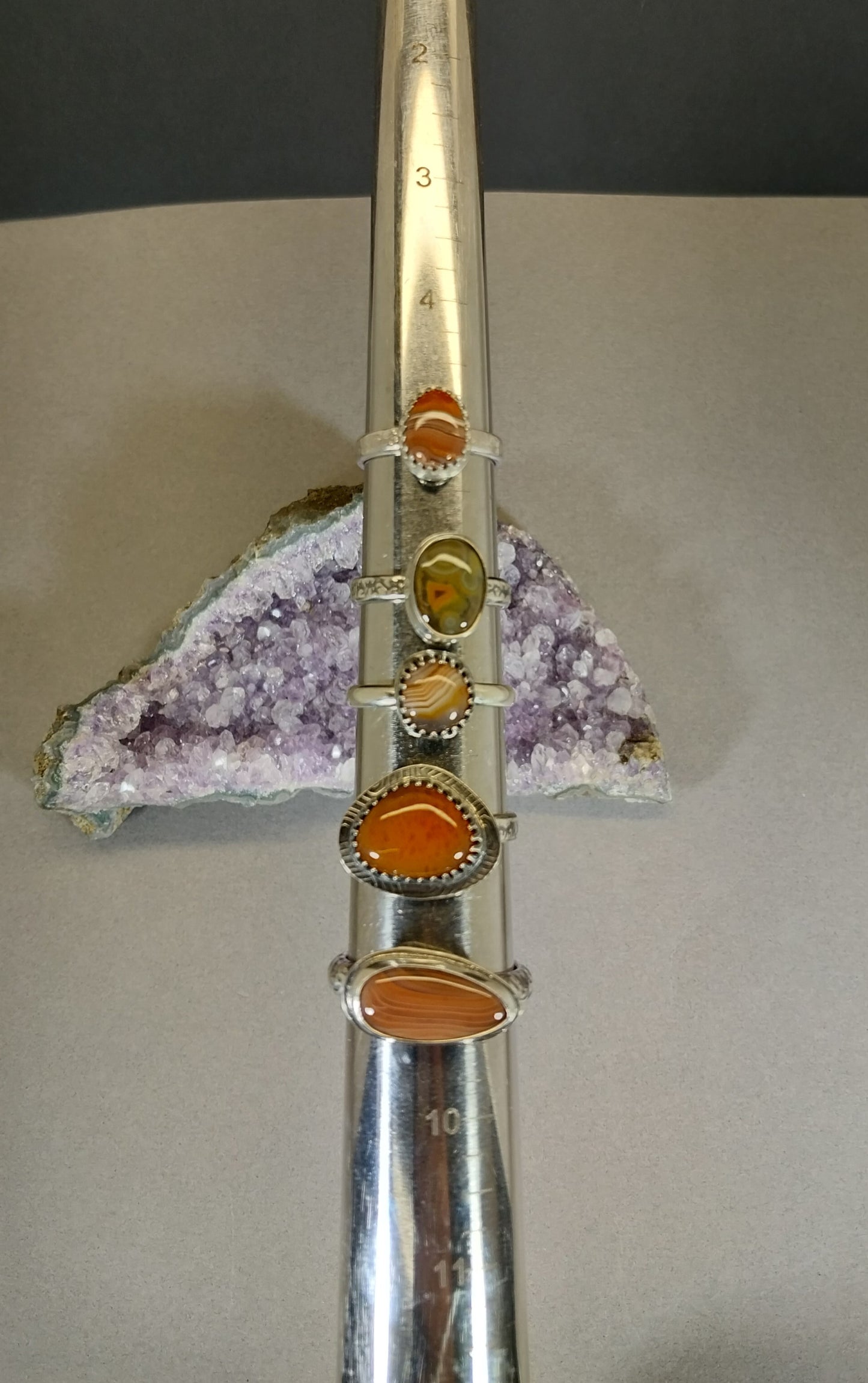 Pick Your Lake Superior Agate Silver Ring, Five Different Sizes