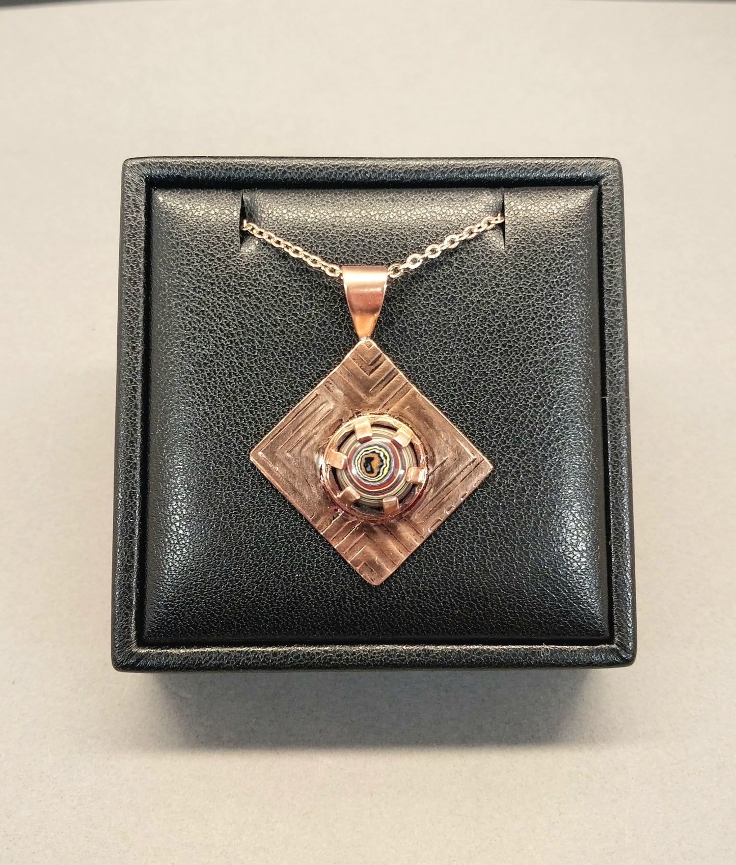 Corvette Fordite Necklace in Copper W/O