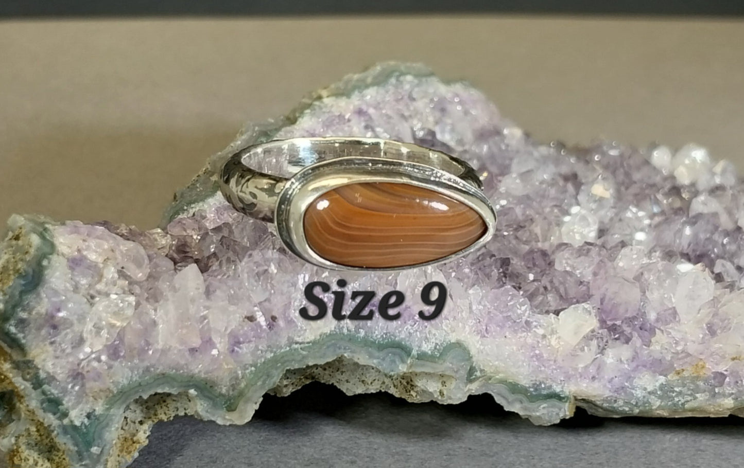 Pick Your Lake Superior Agate Silver Ring, Five Different Sizes