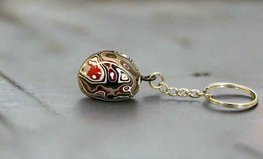 Fordite Keychain with Michigan Fordite