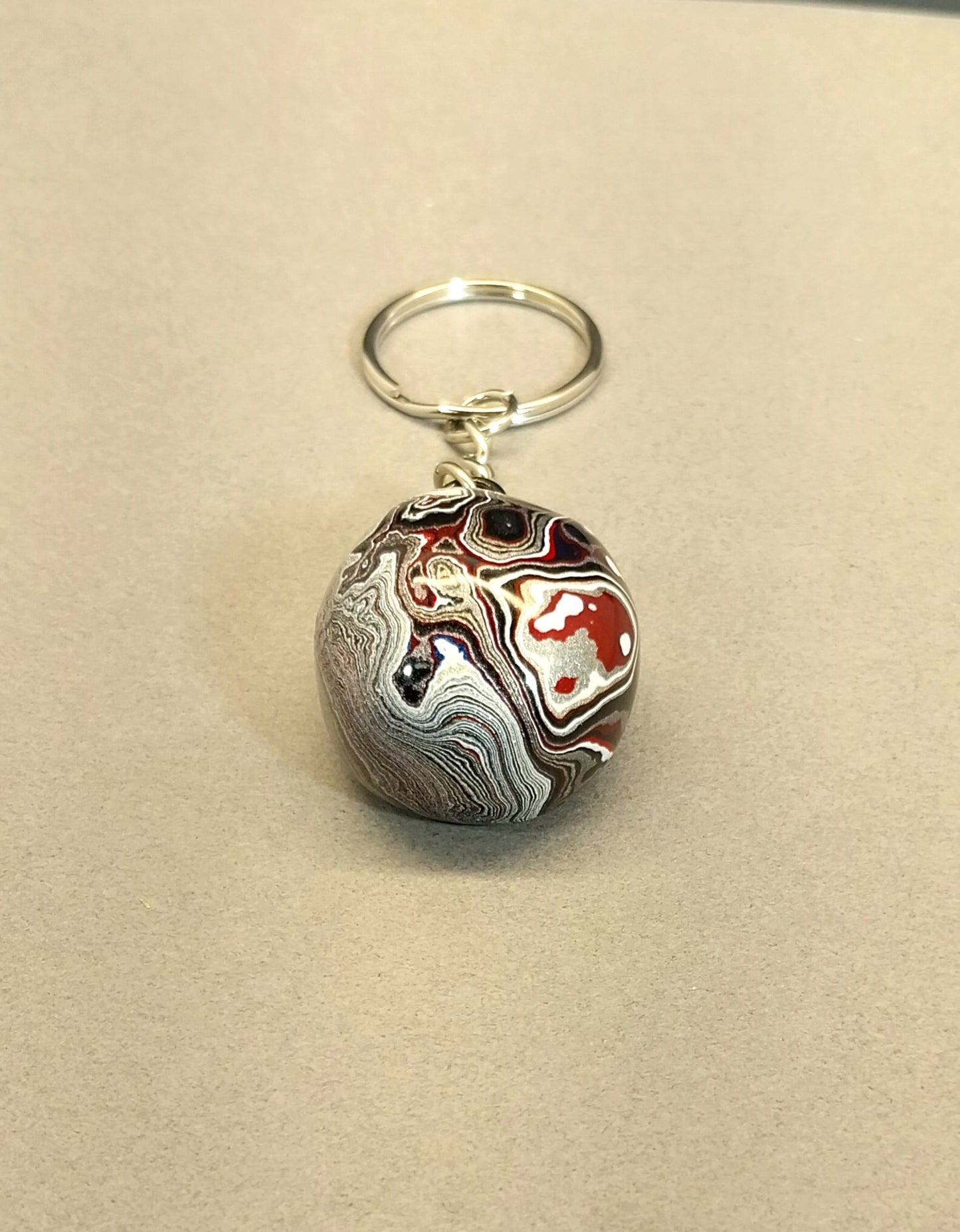 Fordite Keychain with Michigan Fordite