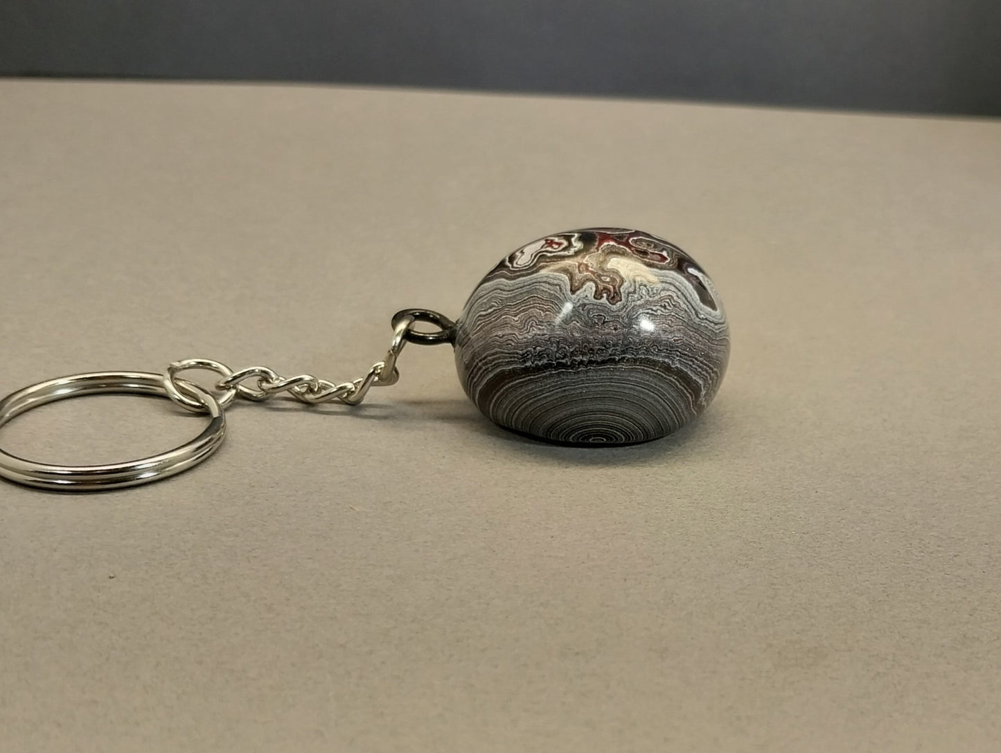 Fordite Keychain with Michigan Fordite